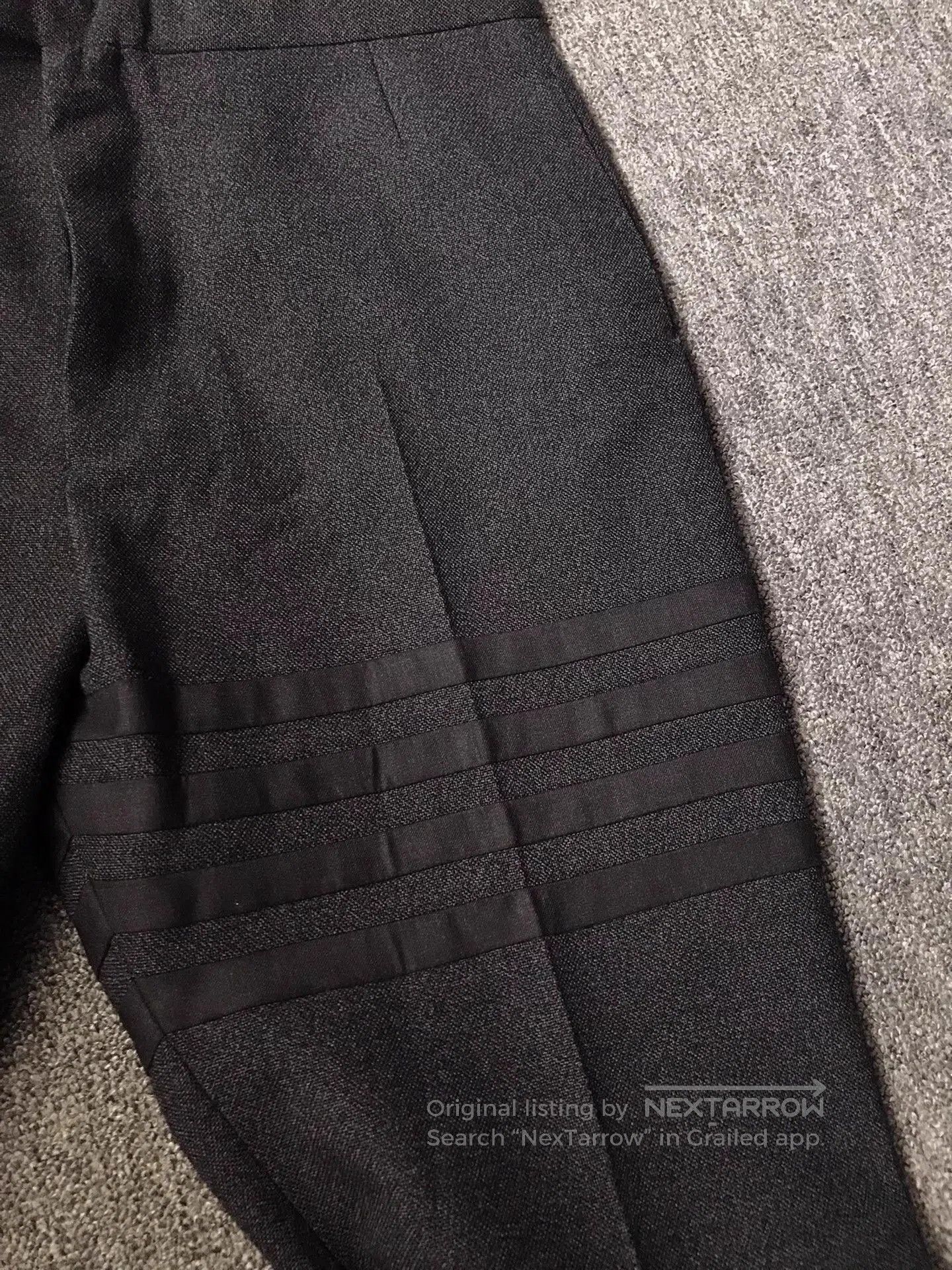 Thom Browne Gray Structured Pants with Striped Detail Size 34. Size US 34 / EU 50 - 4 Thumbnail