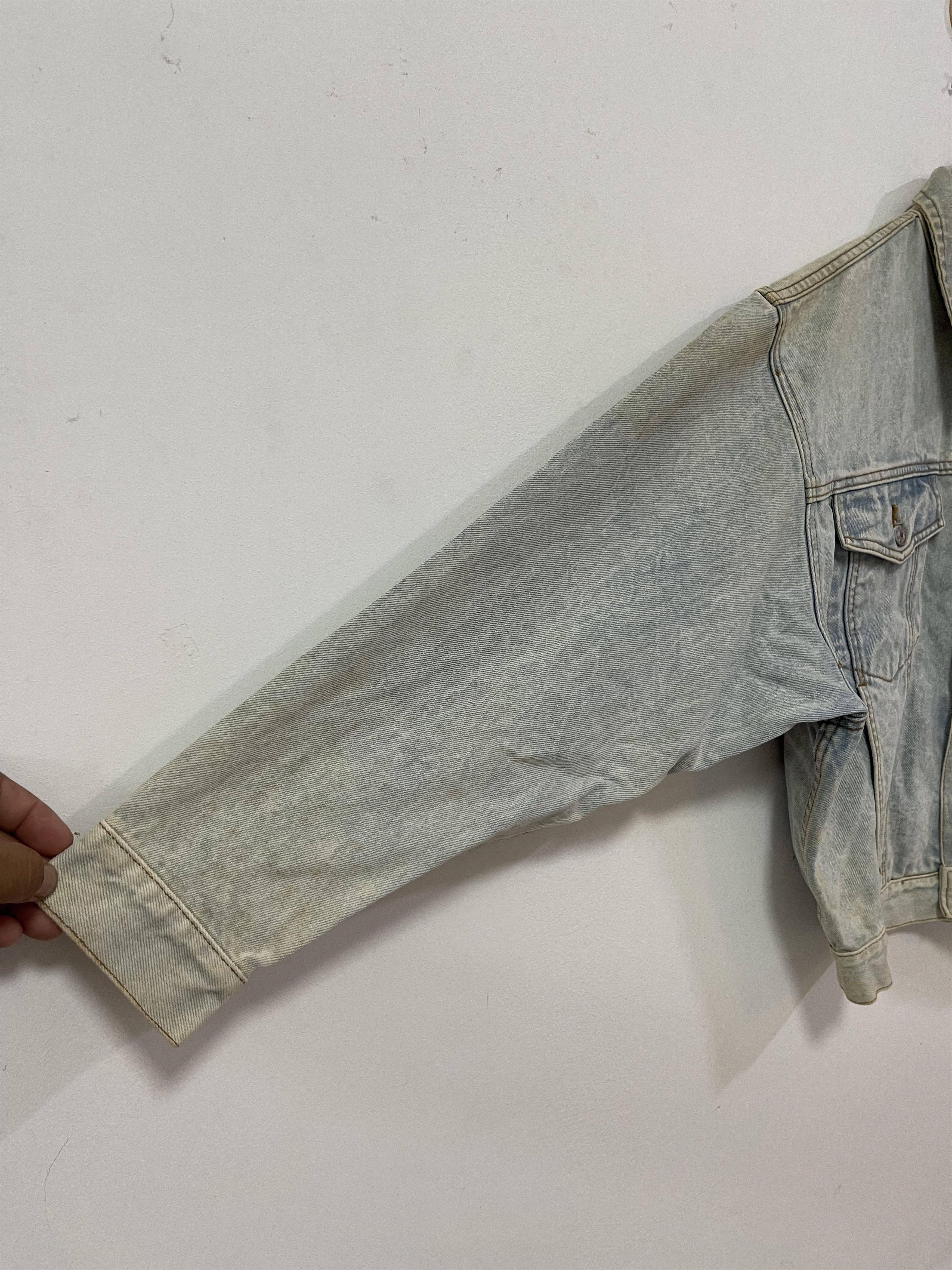 Japanese Brand Distressed Japan Design Super Wash Denim Jacket Size US S / EU 44-46 / 1 - 4 Thumbnail