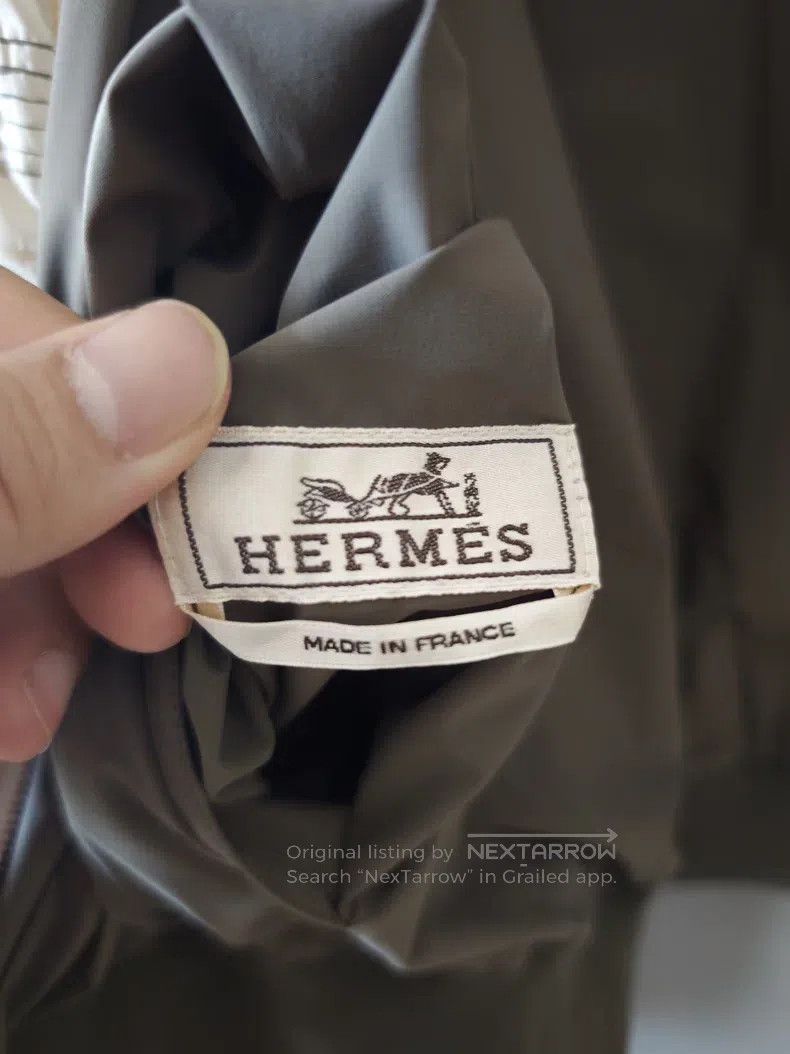 Hermes Hermes Bubble Check Nylon Mixed Rib Collar Double-Sided Gr Size US M / EU 48-50 / 2 - 4 Thumbnail