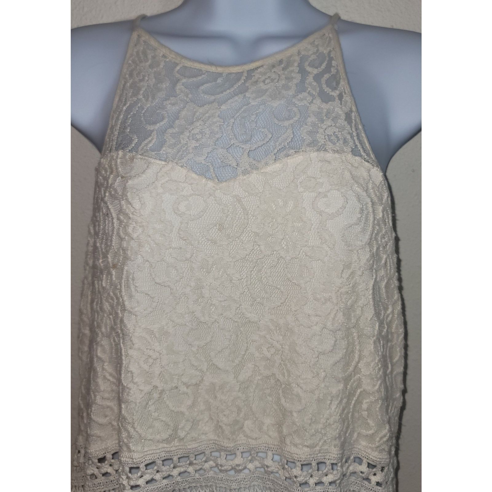 rue21 Rue 21 Cream Pink Red Floral Print Halter Mini Dress XL Size XL / US 12-14 / IT 48-50 - 2 Thumbnail