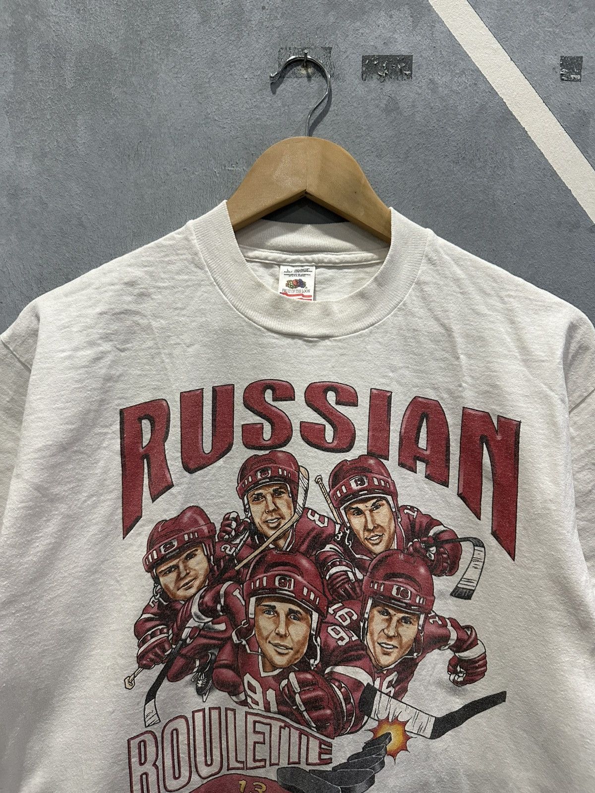 NHL × Vintage Vintage NHL Russian Roulette Detroit Style T-shirt Size US M / EU 48-50 / 2 - 2 Thumbnail