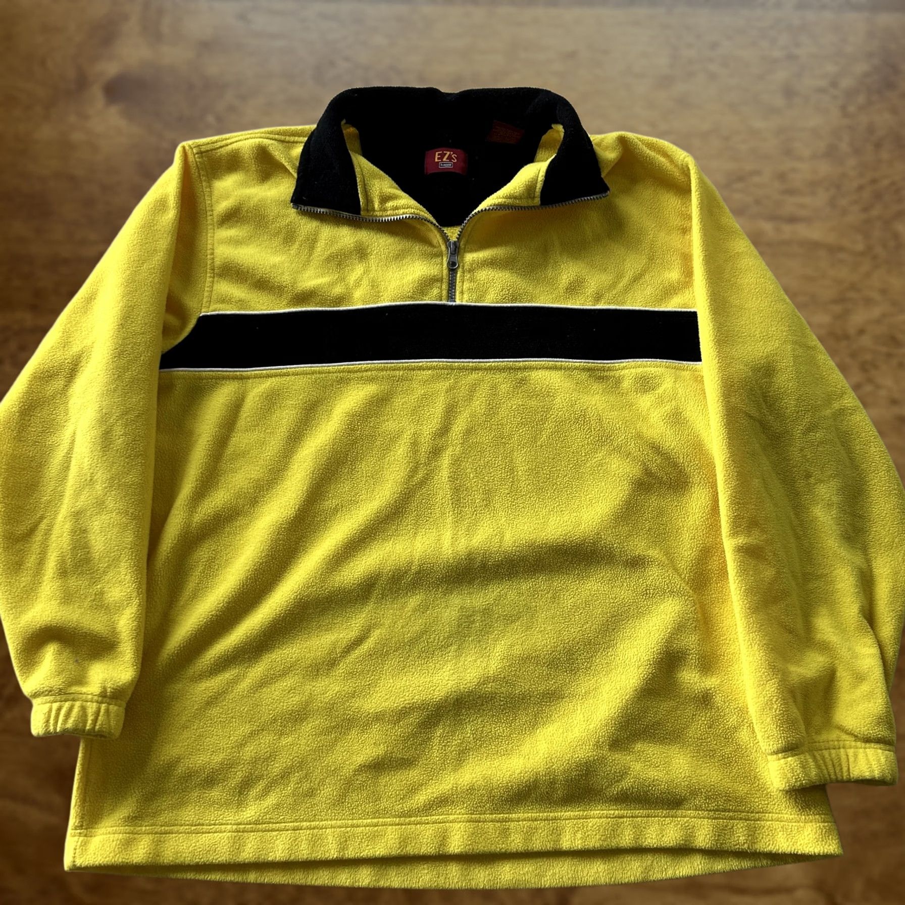 Haggar Y2K Haggar Sweatshirt Mens Large Yellow Fleece 1/4 Zip Pullover Stripe Size US L / EU 52-54 / 3 - 1 Thumbnail