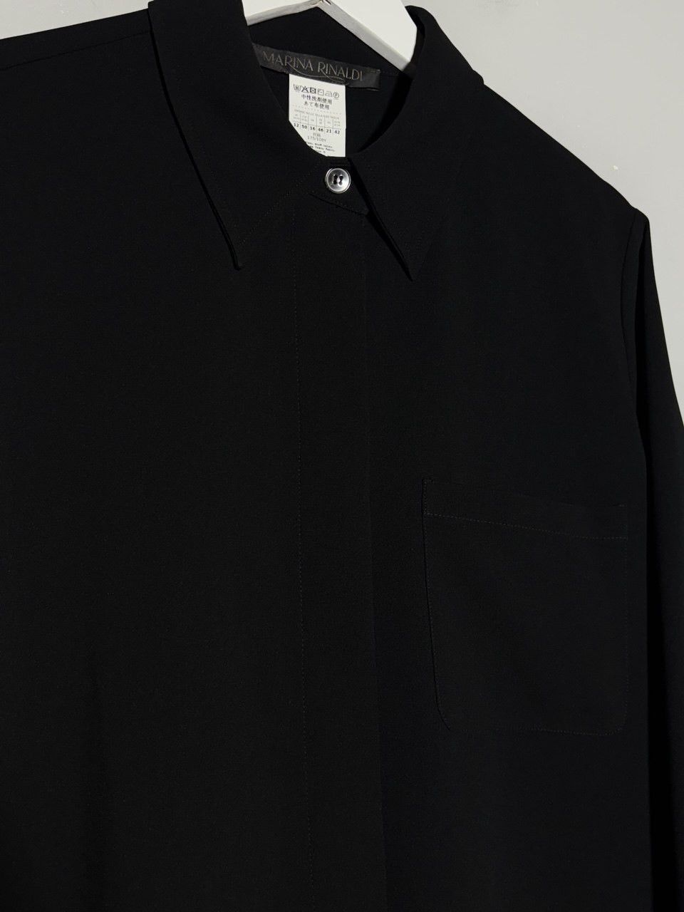 Marina Rinaldi Marina Rinaldi Triacetate Cady Tunic Shirt Black 350$ RRP Size XL / US 12-14 / IT 48-50 - 8 Thumbnail