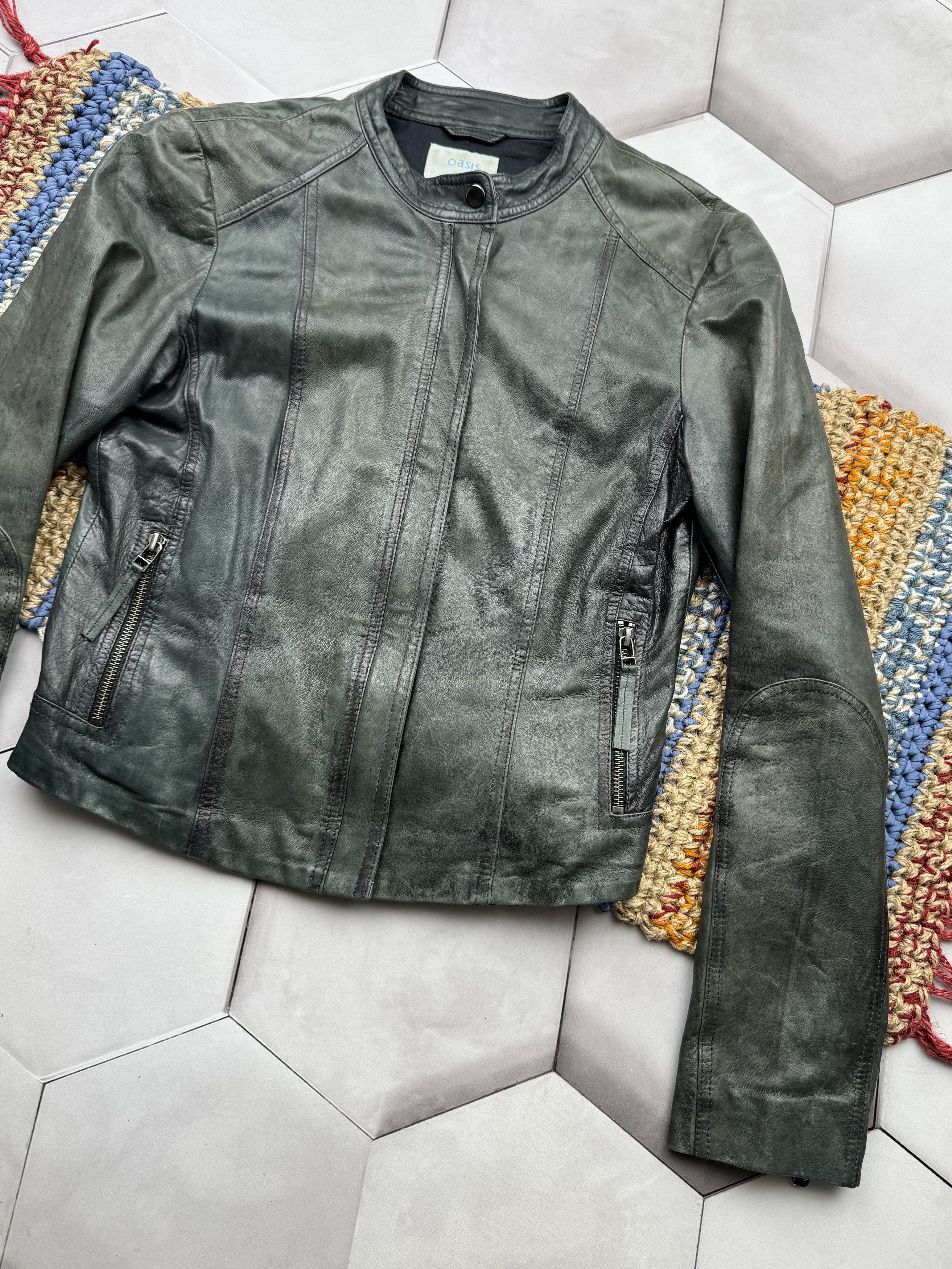Vintage Vintage Faded Cropped Leather Jacket (E4) Size M / US 6-8 / IT 42-44 - 3 Thumbnail