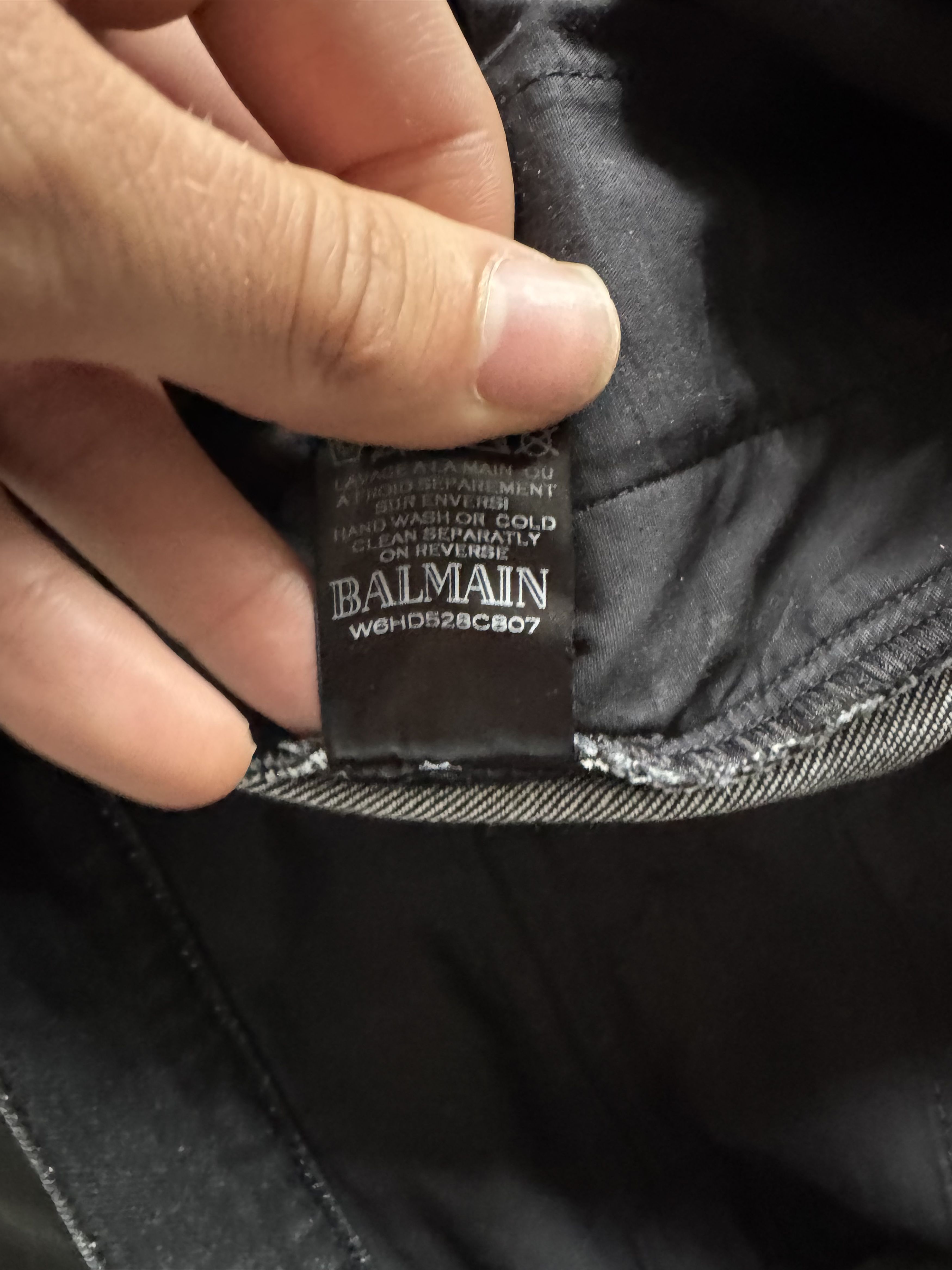 Balmain Waxed Biker Denim Jeans Size US 31 - 14 Thumbnail