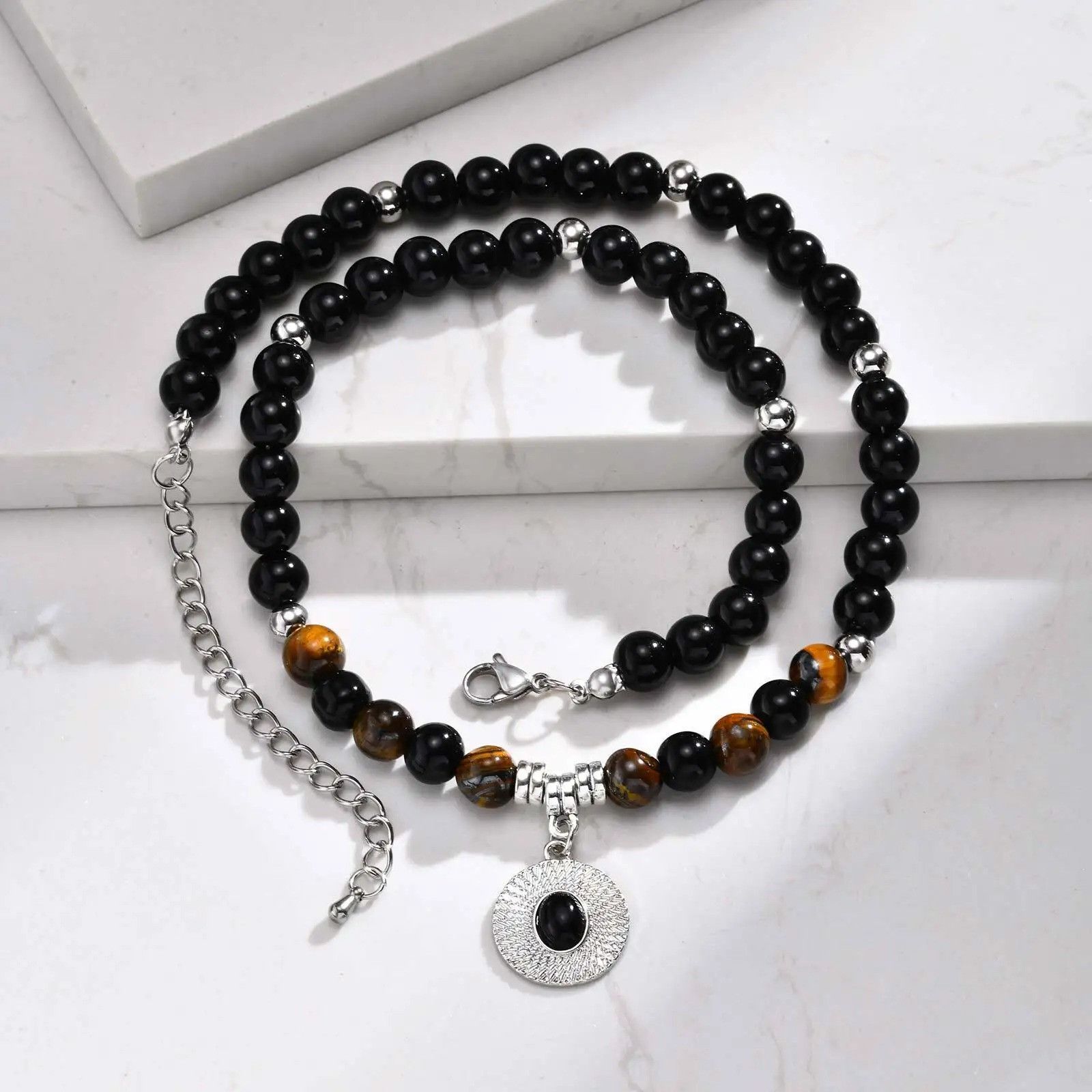 Jewelry Tiger Eye Natural Stone Bead Necklace Size ONE SIZE - 1 Thumbnail
