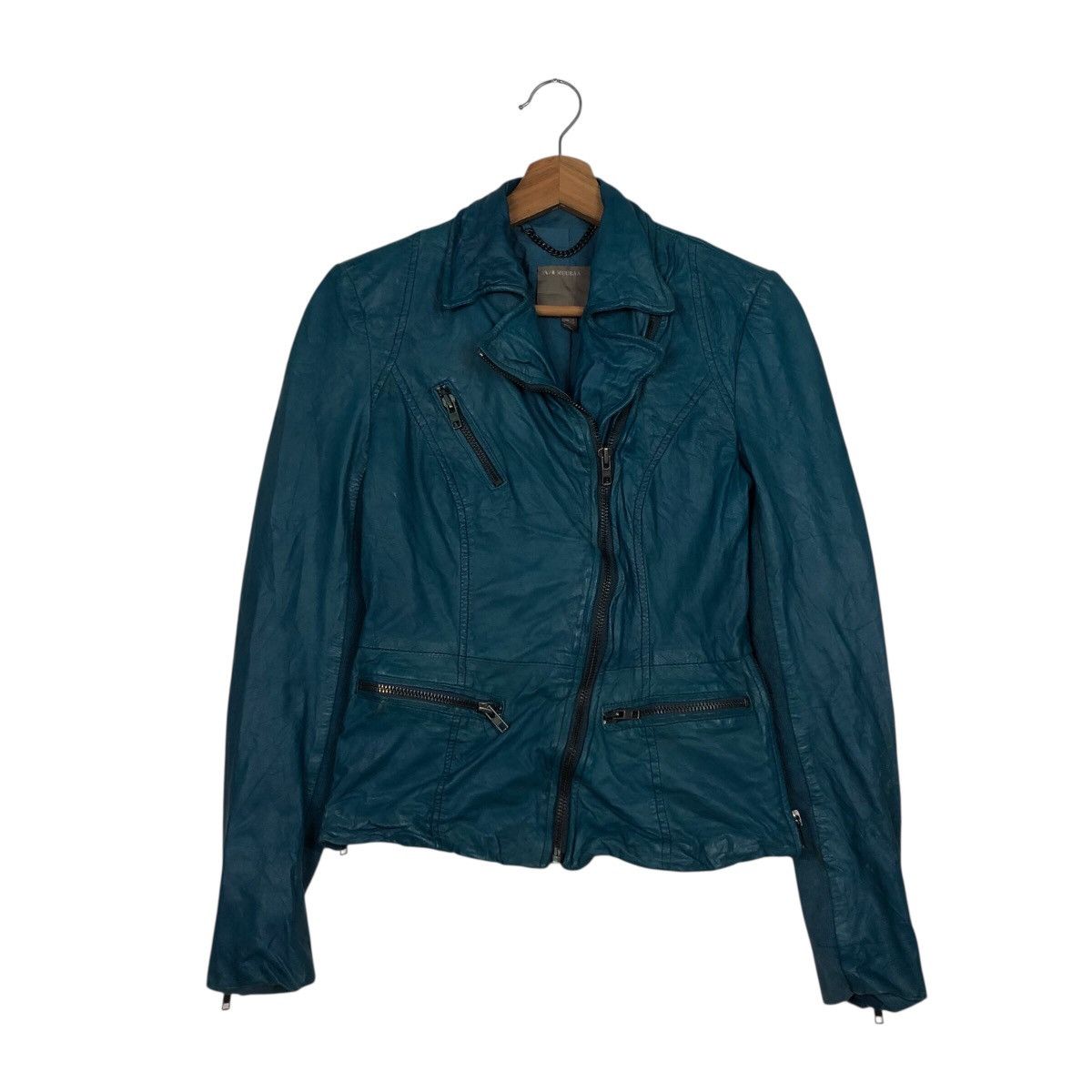 Japanese Brand 📌Vintage Cropped Biker Leather Jacket Muuba Issey Miyake Size M / US 6-8 / IT 42-44 - 2 Thumbnail