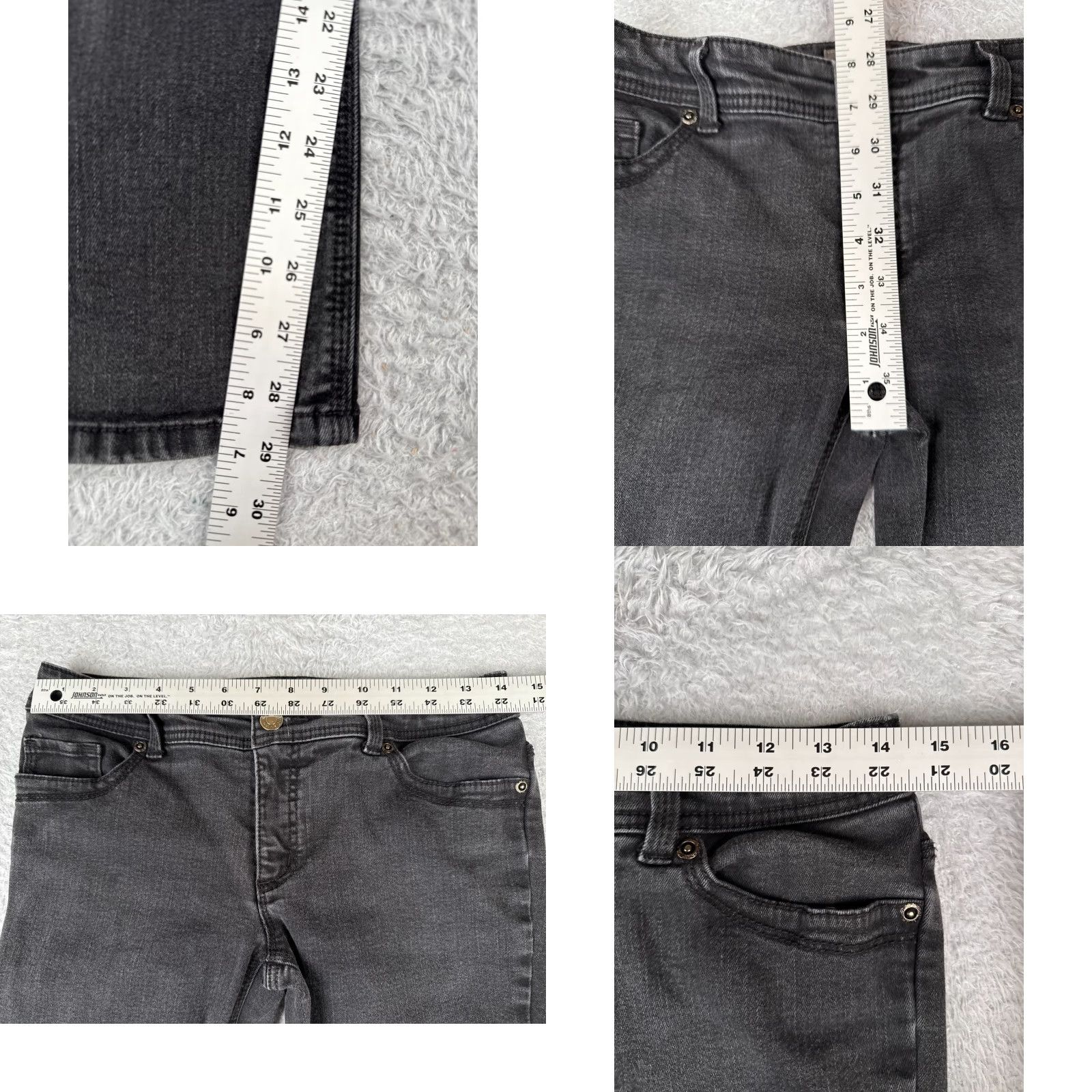 Vintage Chico's Jeans Women Black Bootcut Denim Cotton Blend 00 28x29 Regular Rise Mid 5-Pocket Logo Embroidered Button Jeans Womens Size 24" / US 00 / IT 34 - 8 Thumbnail