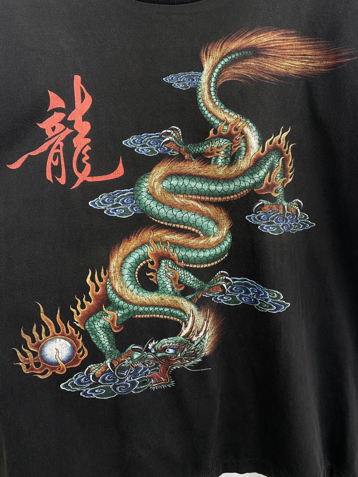 Japanese Brand 🇯🇵☯️ Vintage 90s Yin Yang Dragon Japan Style T-Shirt Size US XL / EU 56 / 4 - 4 Thumbnail