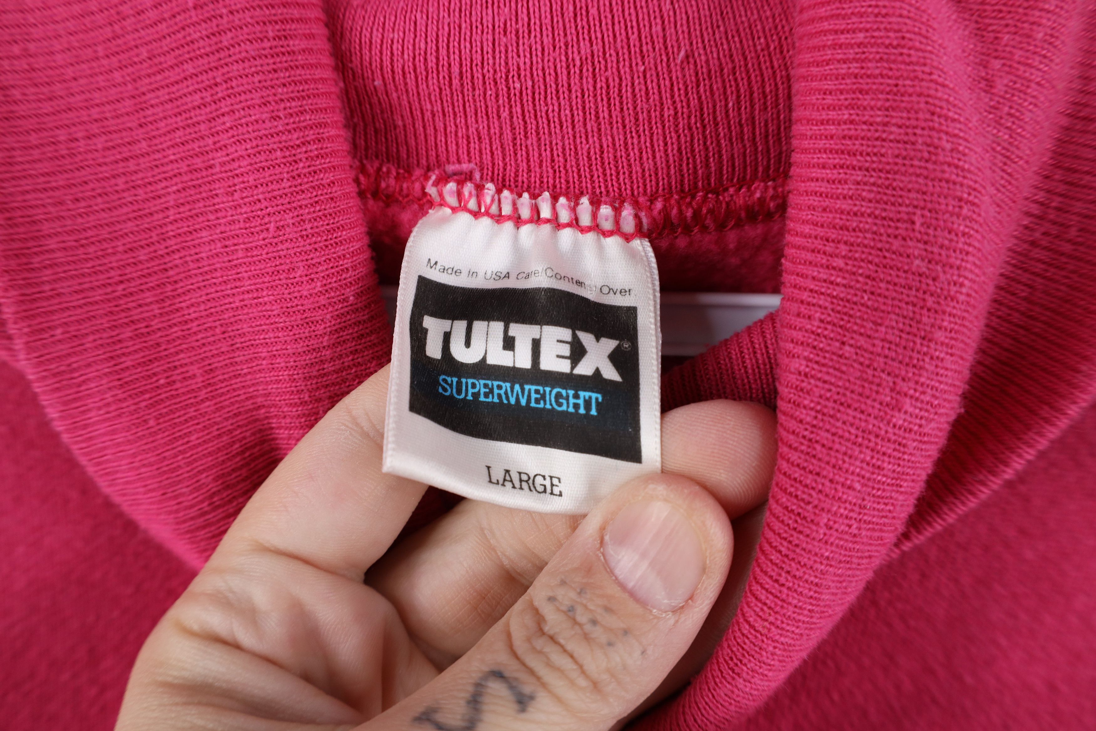 Vintage Vintage 90s Streetwear Blank Turtleneck Sweatshirt Pink USA Size L / US 10 / IT 46 - 9 Thumbnail