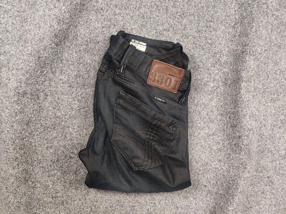 G-Star G Star Raw Elect Waxed Denim Low rise Jeans Y2K Style LGB Size 29" - 1 Thumbnail
