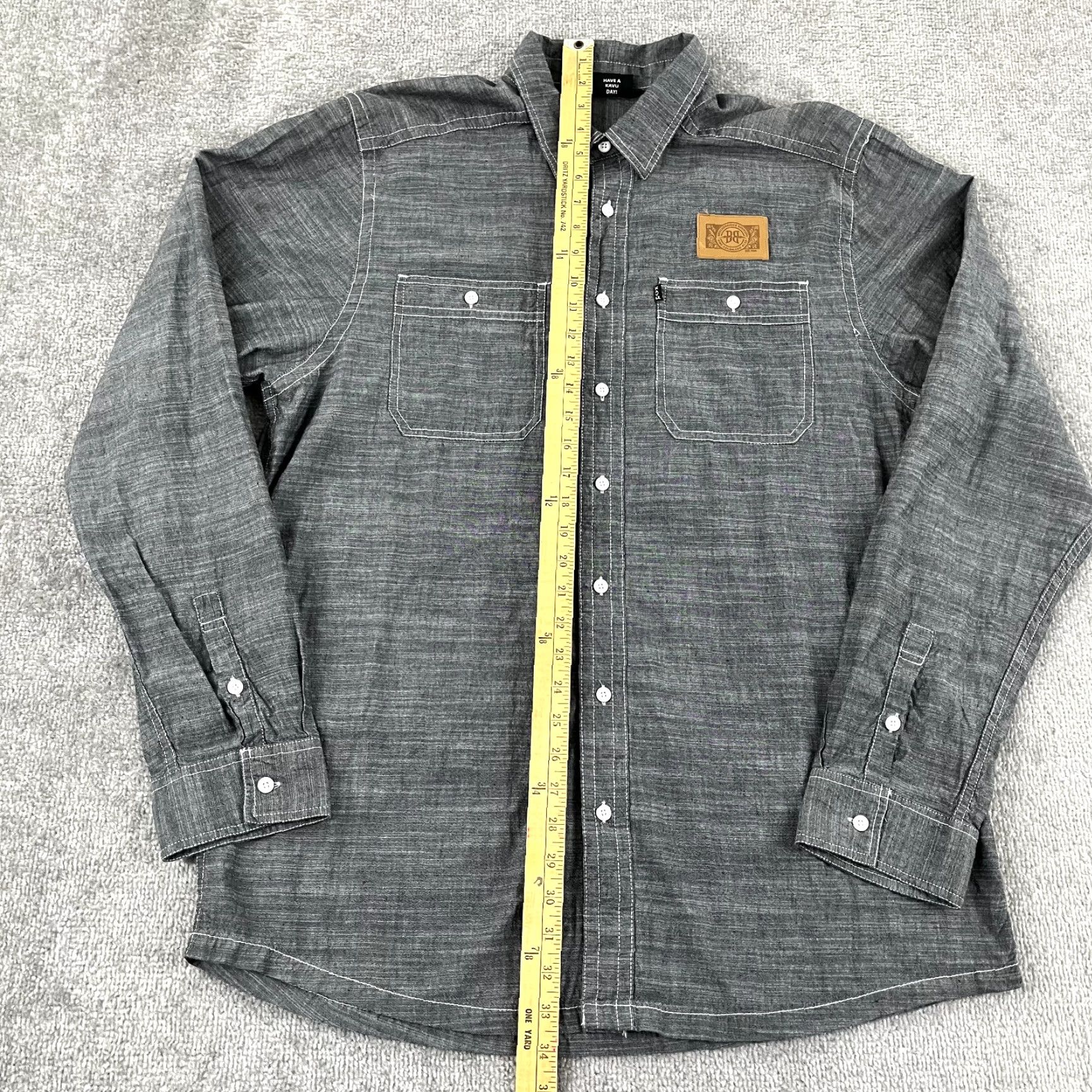 KAVU KAVU Shirt Mens Extra Large Gray Button Up Hiking Breckenridge Brewery Colorado Size US XL / EU 56 / 4 - 4 Thumbnail