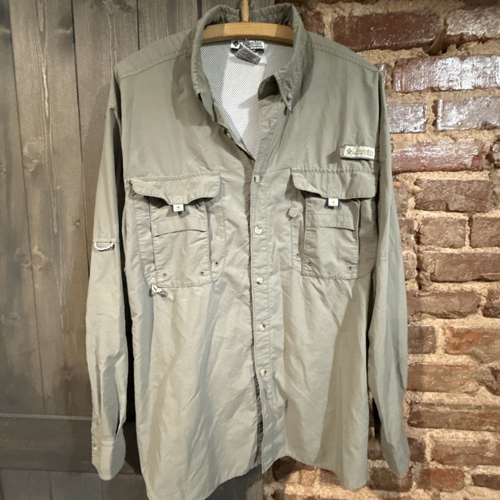 Columbia Columbia PFG Vented Shirt Mens M Olive Nylon Fishing SPF 30+ Size US M / EU 48-50 / 2 - 1 Thumbnail
