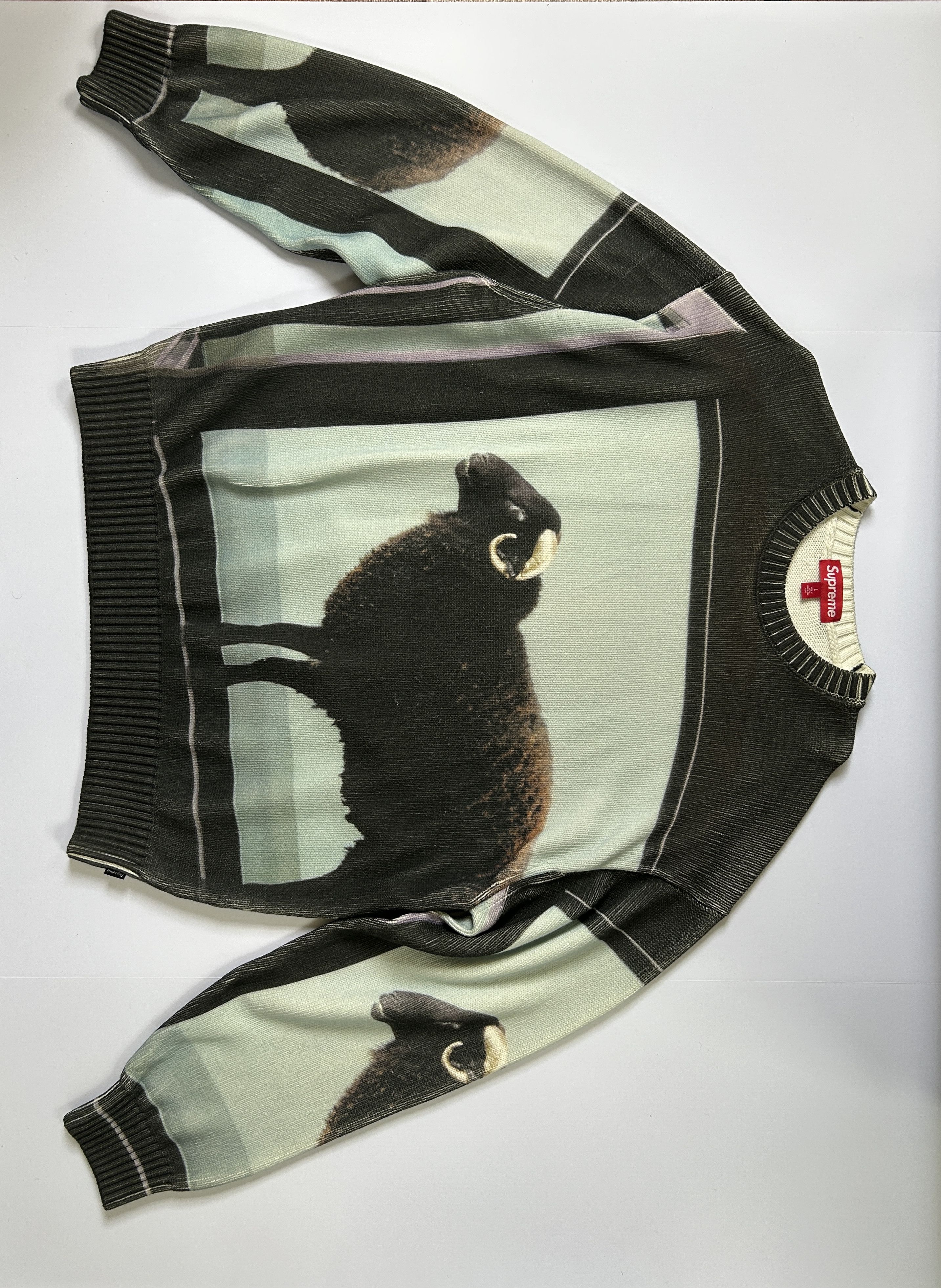 Supreme Damien Hirst Black Sheep Ram Sweater Large