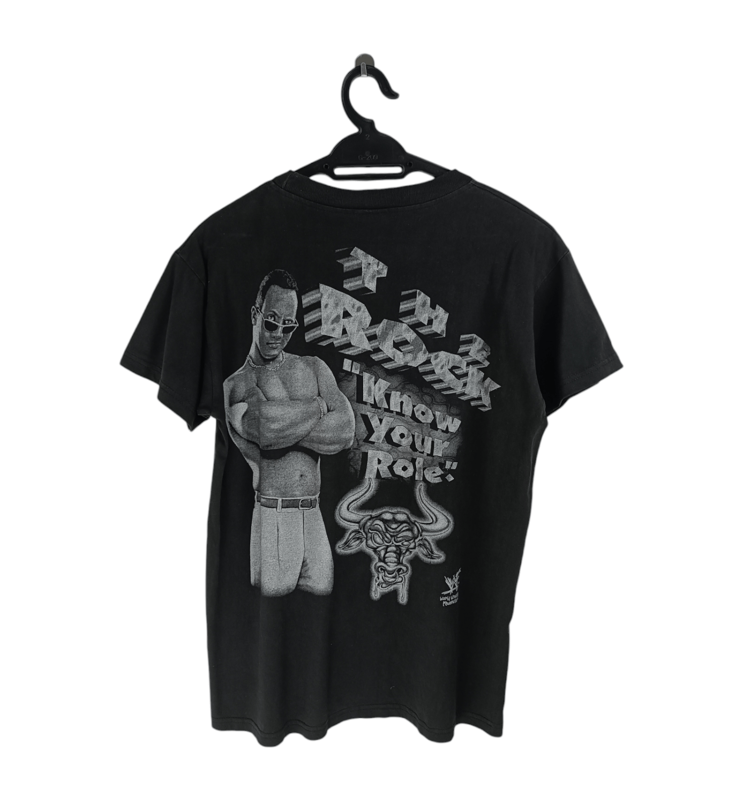 Vintage VINTAGE THE ROCK KNOW YOUR ROLE WWE WWF BOOTLEG TEE Size US S / EU 44-46 / 1 - 2 Thumbnail