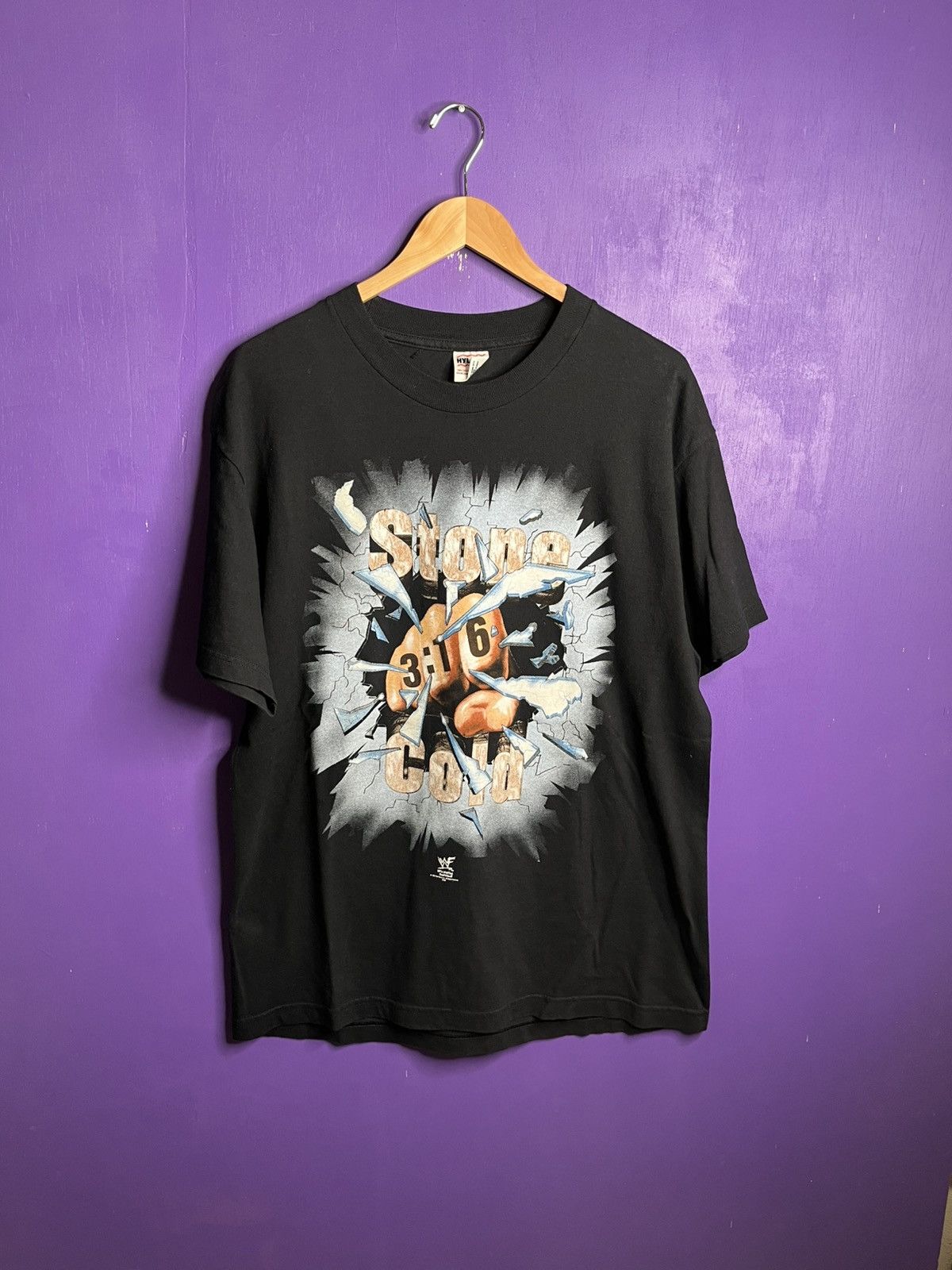 Vintage 1998 WWF Stone cold glass break t-shirt