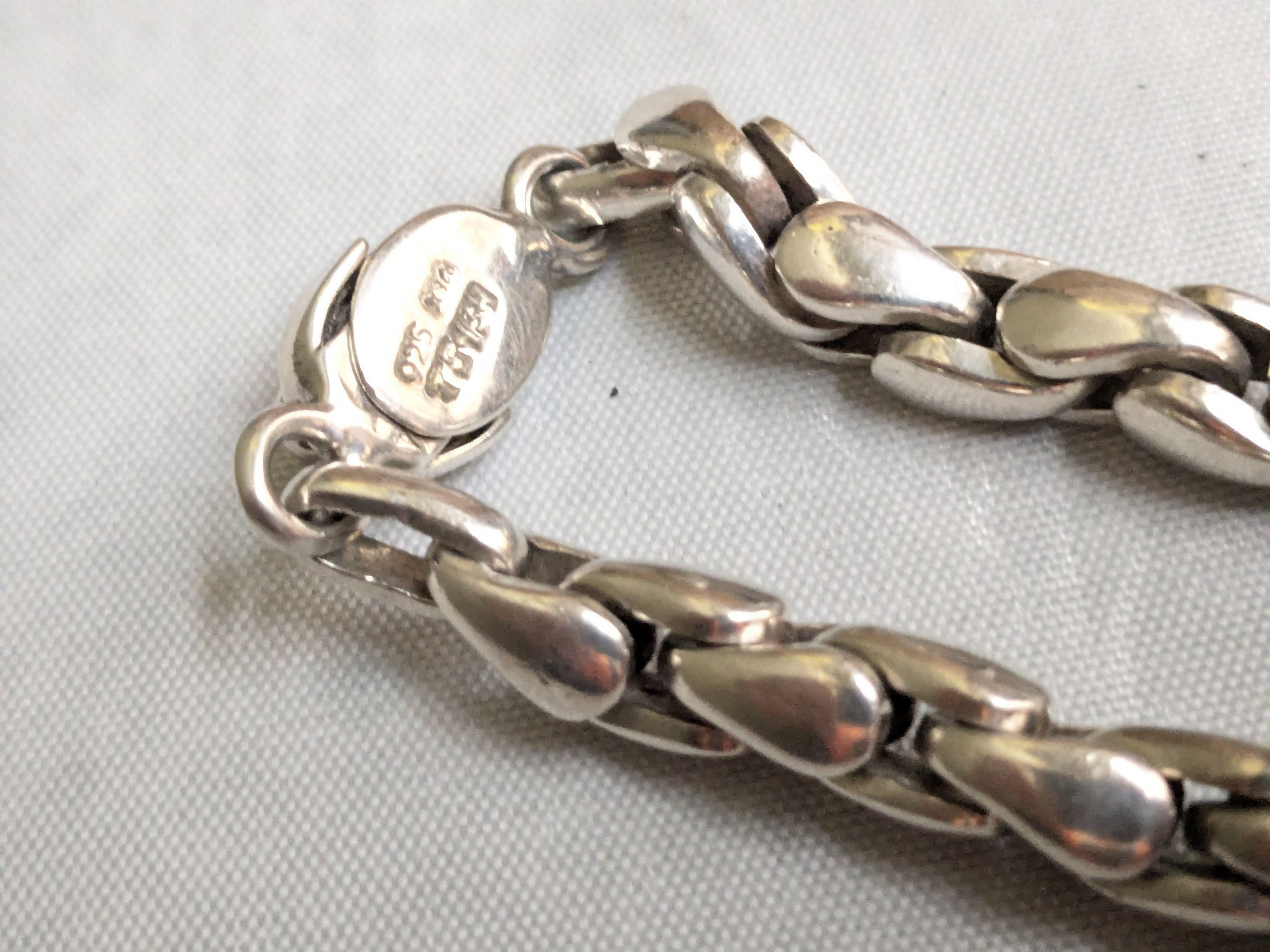Jewelry Vintage Sterling Silver Bracelet Box Link Wheat Foxtail 6.5" Size ONE SIZE - 8 Thumbnail