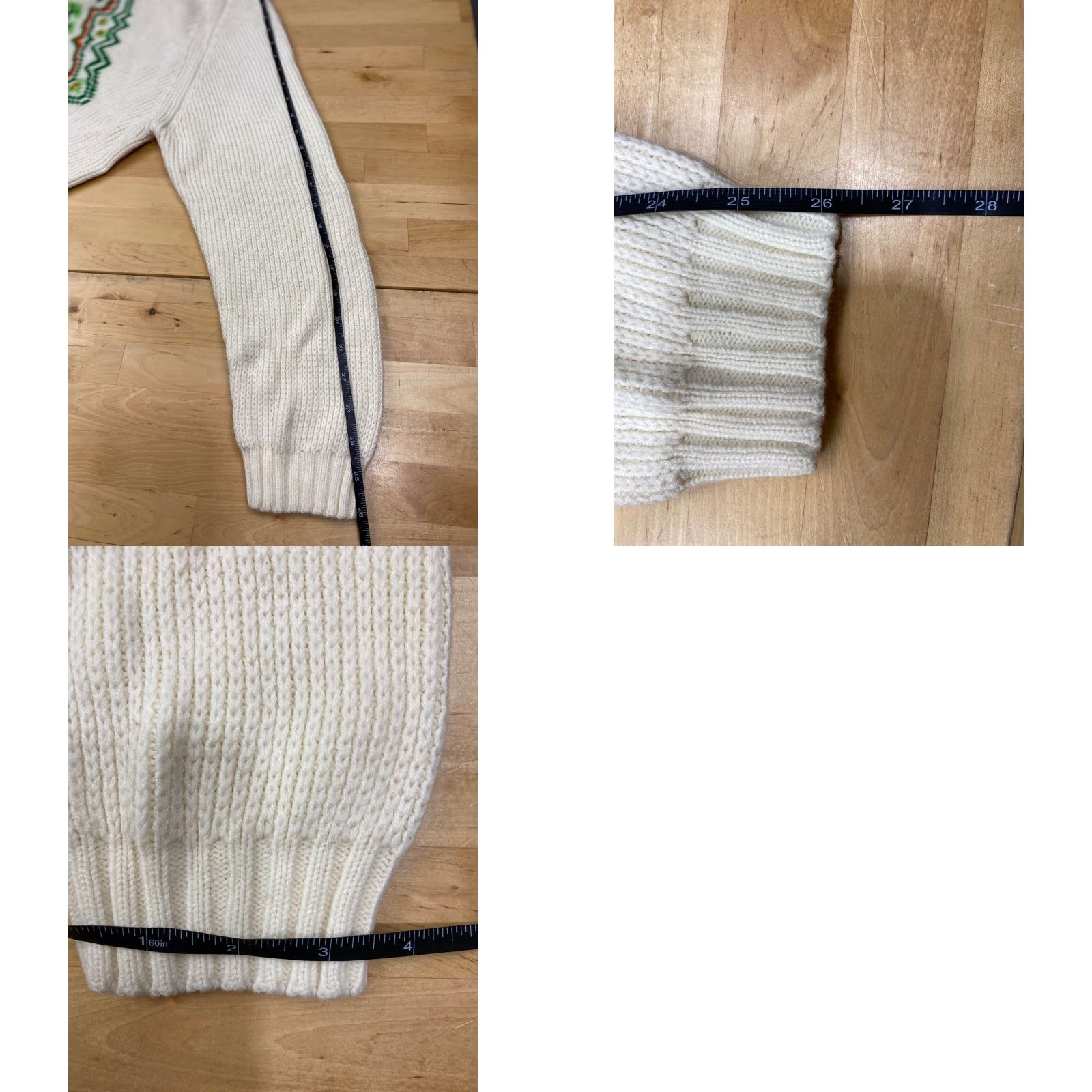 Vintage VTG Miwon Acrylic Geometric Sweater Ivory Size S Casual Pullover #4588 Size S / US 4 / IT 40 - 8 Thumbnail