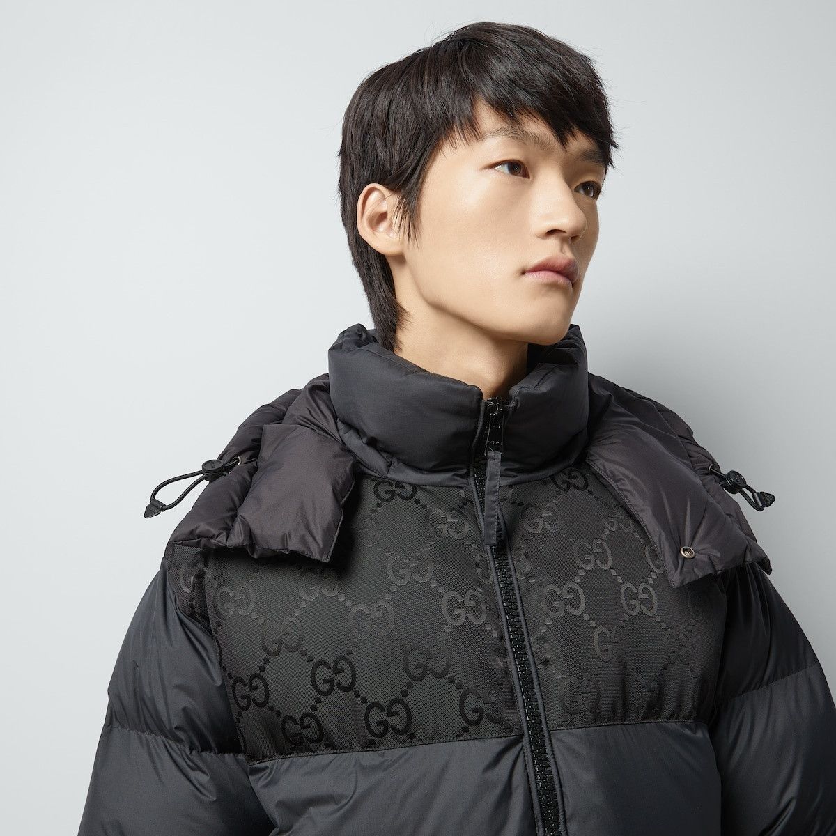 Gucci o1s1wg110225 Nylon Down Jacket With GG Inserts in Black Size US L / EU 52-54 / 3 - 3 Thumbnail