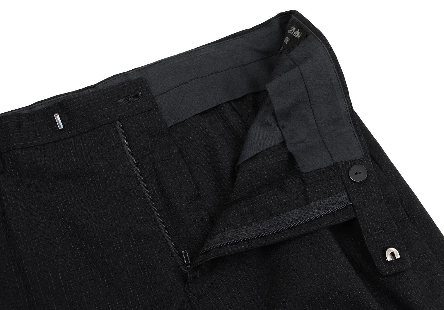 Jean Paul Gaultier Wool Blend Striped Pants in Black, Size 50 Size US 34 / EU 50 - 4 Thumbnail