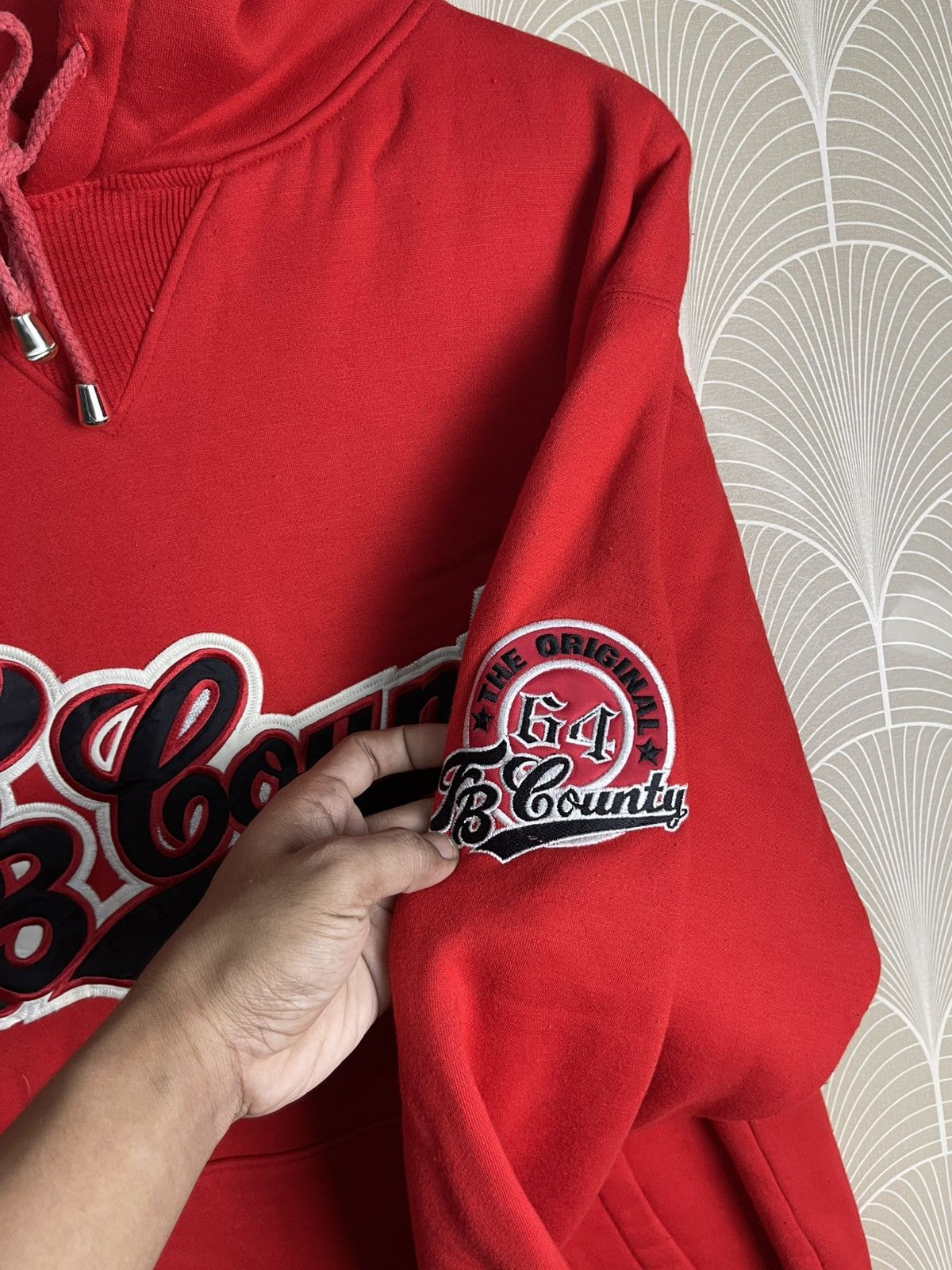 Japanese Brand × Vintage VINTAGE Y2K FB COUNTY HOODIE RED COLOUR Size US L / EU 52-54 / 3 - 9 Thumbnail