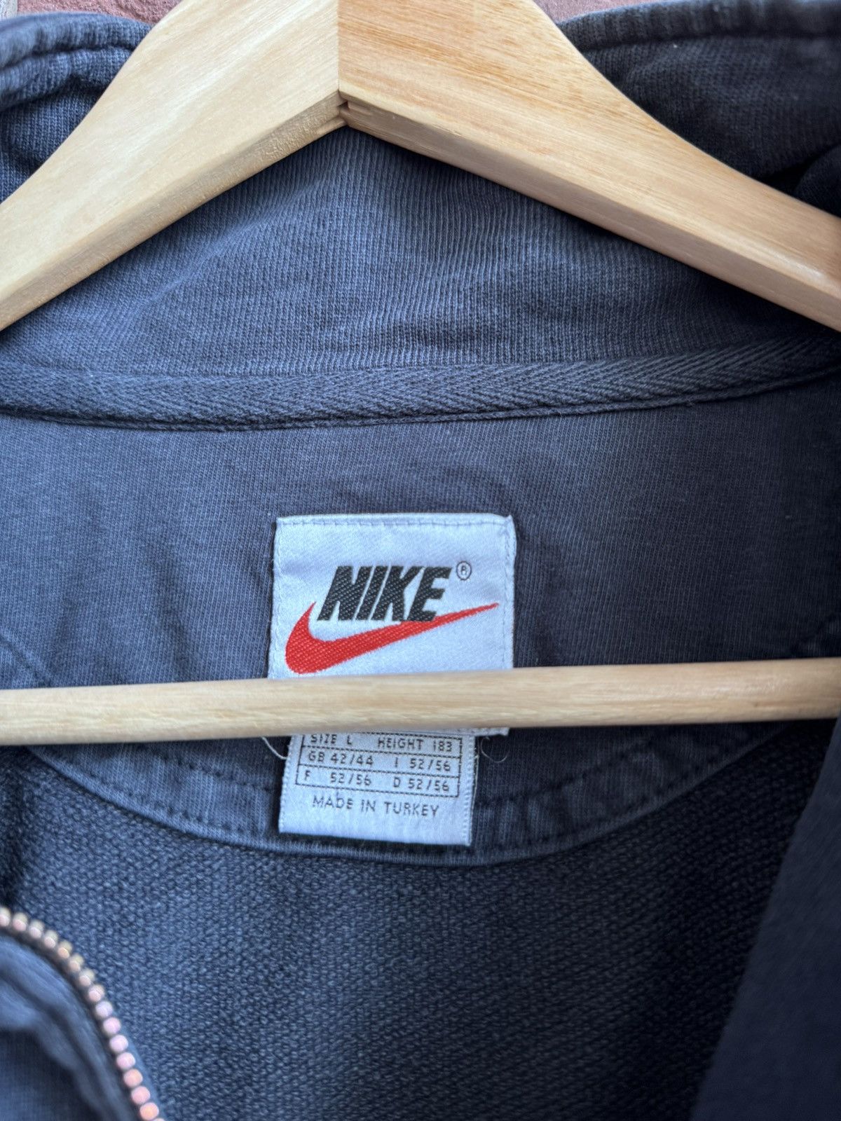 Nike Vintage 90s Nike Small Swoosh Logo 1/4 Zip Sweatshirt L Blac Size US L / EU 52-54 / 3 - 5 Thumbnail