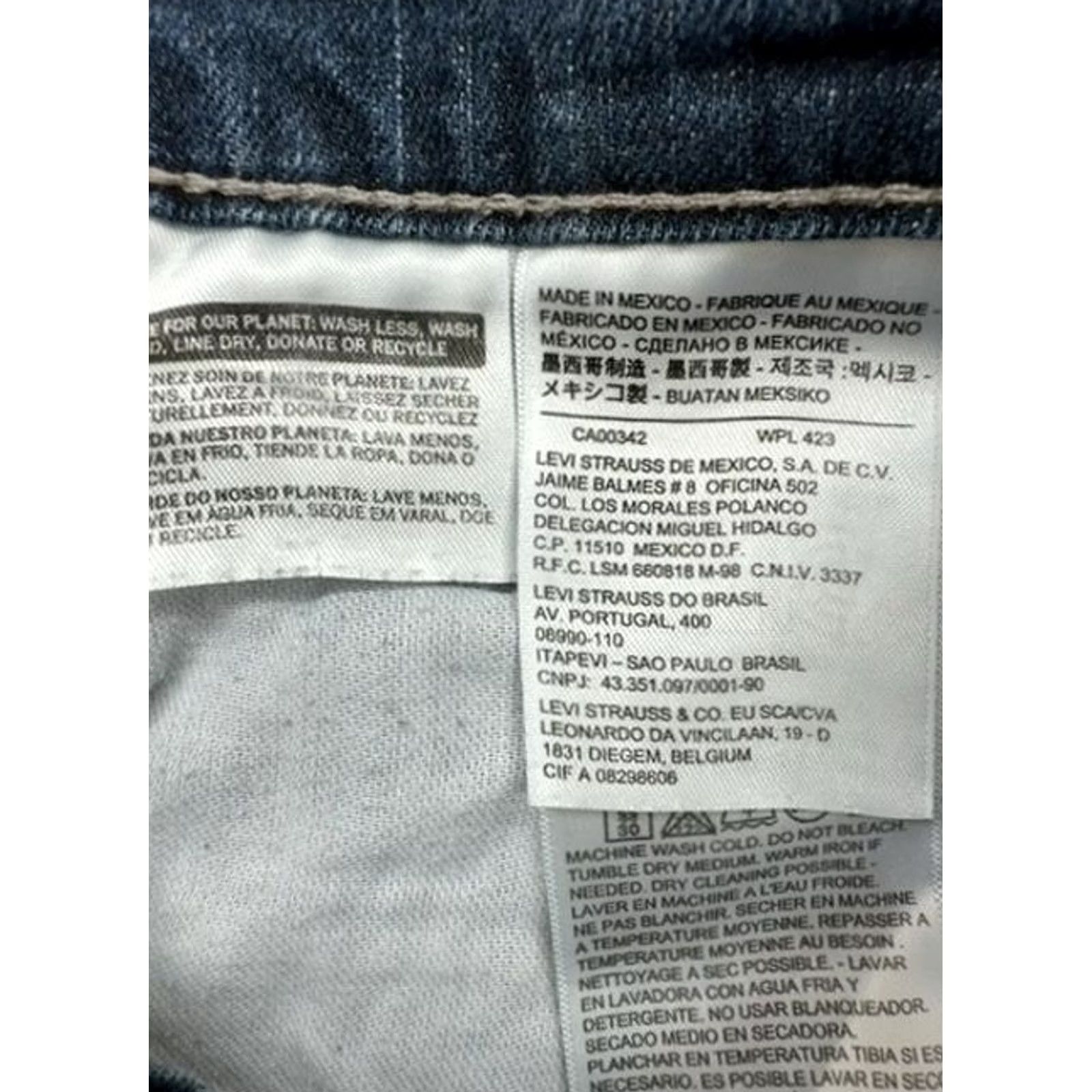 Levi's Levi's 513 Slim Straight Jeans 29x34 Denim Zip Fly Blue Men’s 513 Slim Straight Denim Jeans Size US 29 - 4 Thumbnail