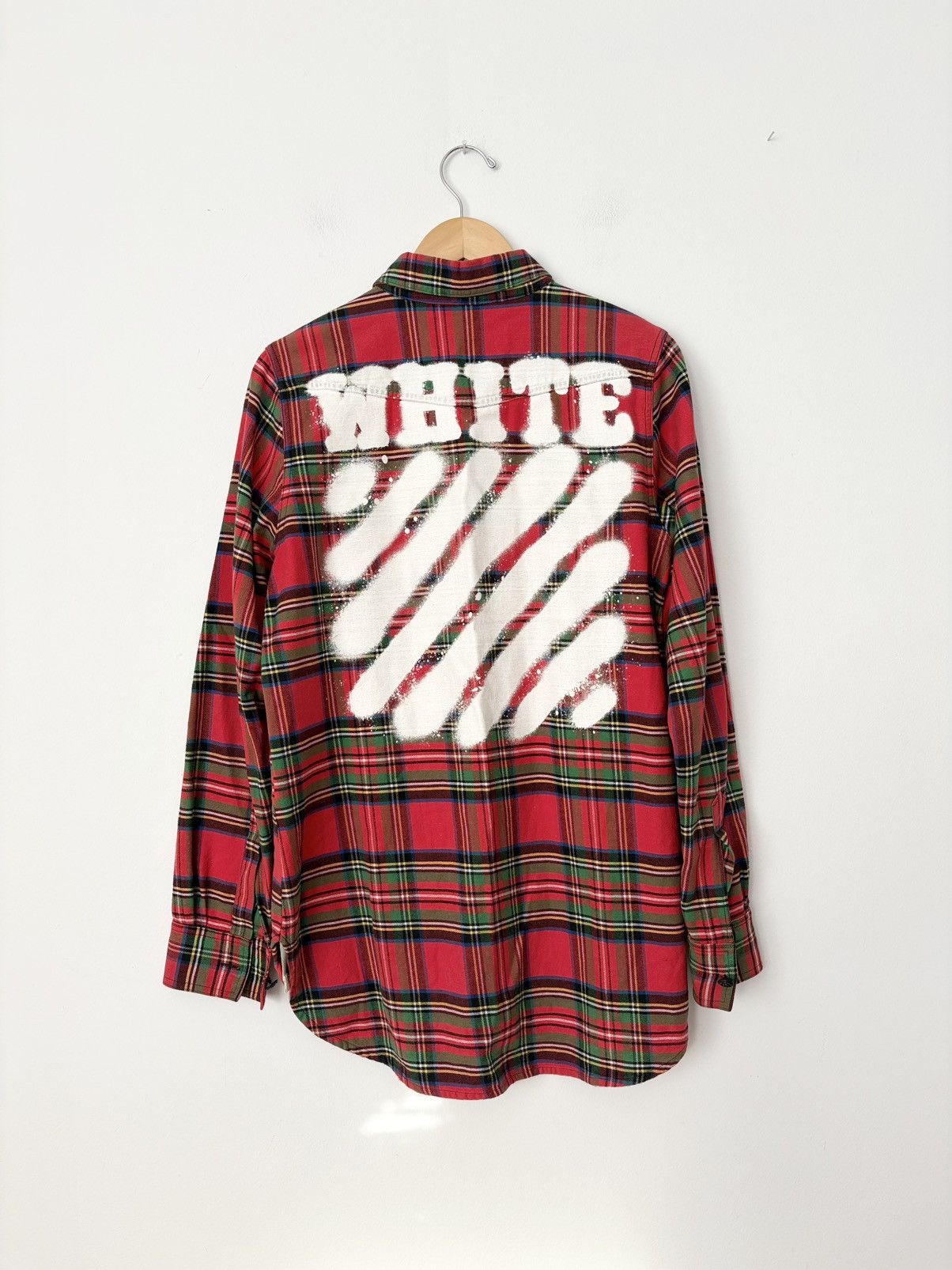 Off White spray paint flannel shirt