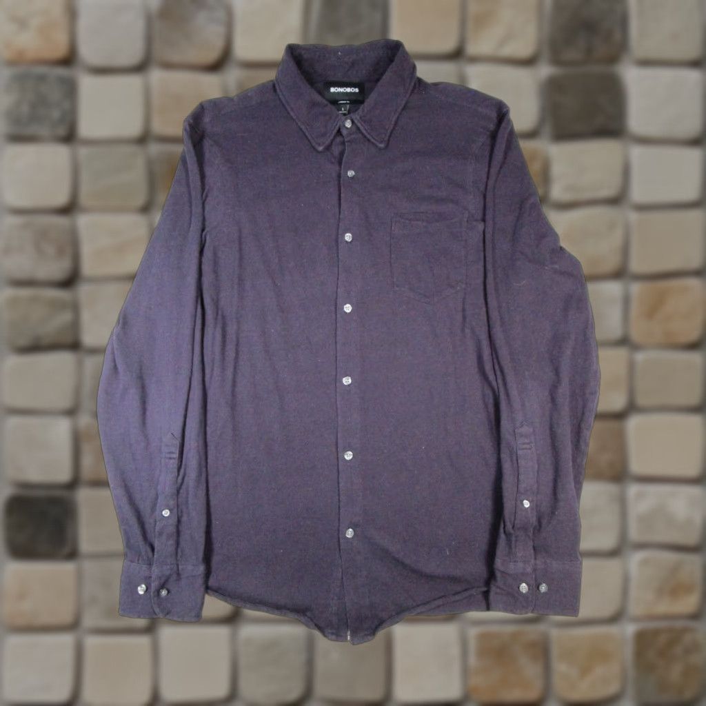 Bonobos Bonobos Shirt Mens Large Purple Cotton Blend Knit Button Up Size US L / EU 52-54 / 3 - 1 Thumbnail