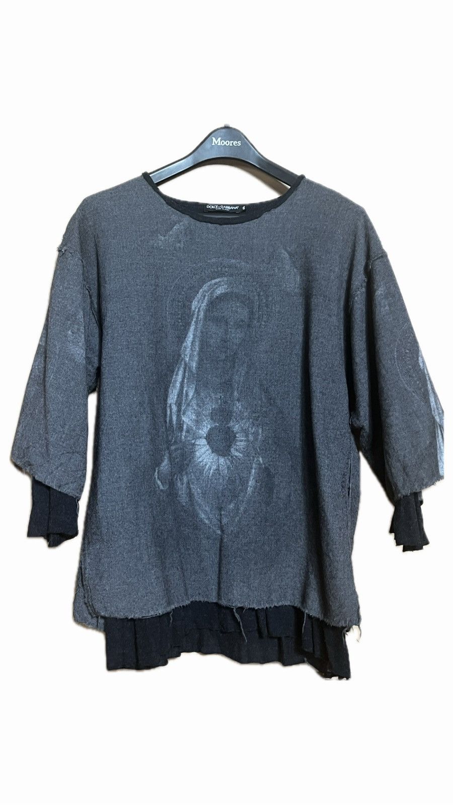 image of Dolce Gabbana Archive Dolce & Gabbana Virgin Mary Shirt in Grey, Men's (Size Medium)