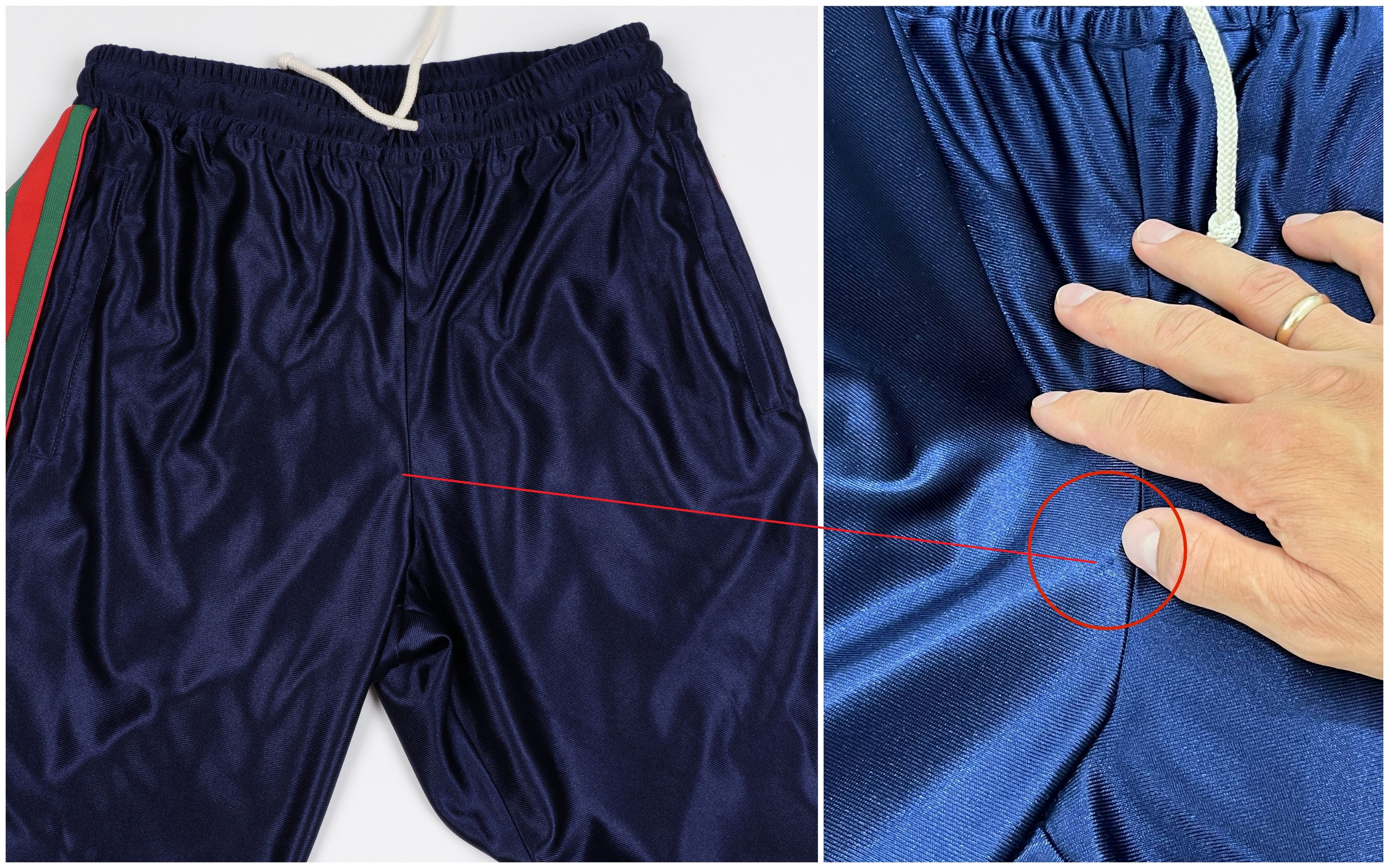 Gucci Gucci Size S Navy Blue Shiny Jersey Sweatpants Web GG Logo Size US 30 / EU 46 - 11 Thumbnail