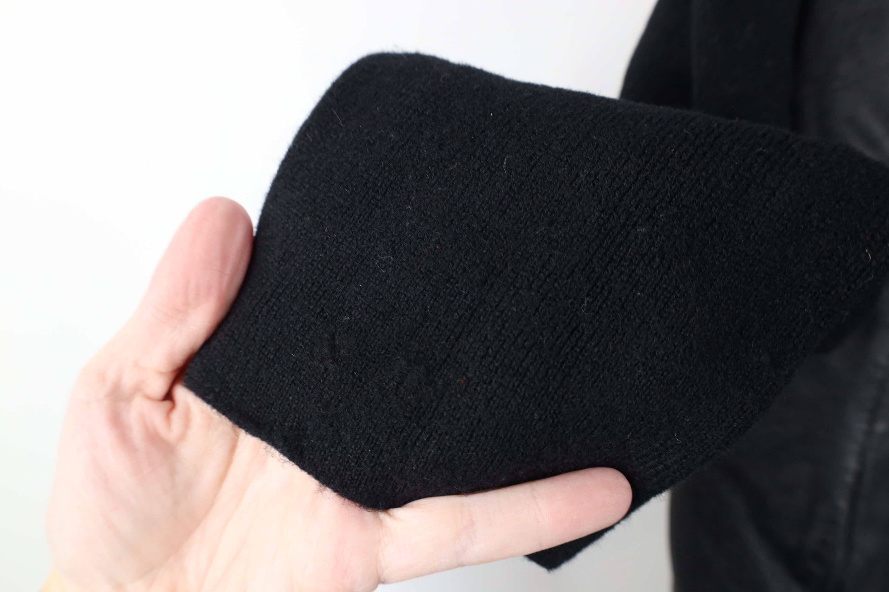 Vintage Classiques Entier Wool Knit Leather Jacket Swacket Black Size L / US 10 / IT 46 - 7 Thumbnail