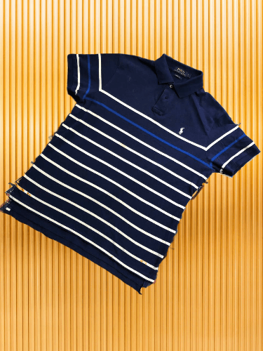 Polo Ralph Lauren Vintage 90s Polo Ralph Lauren Striped Cotton Polo Shirt Size US L / EU 52-54 / 3 - 1 Thumbnail