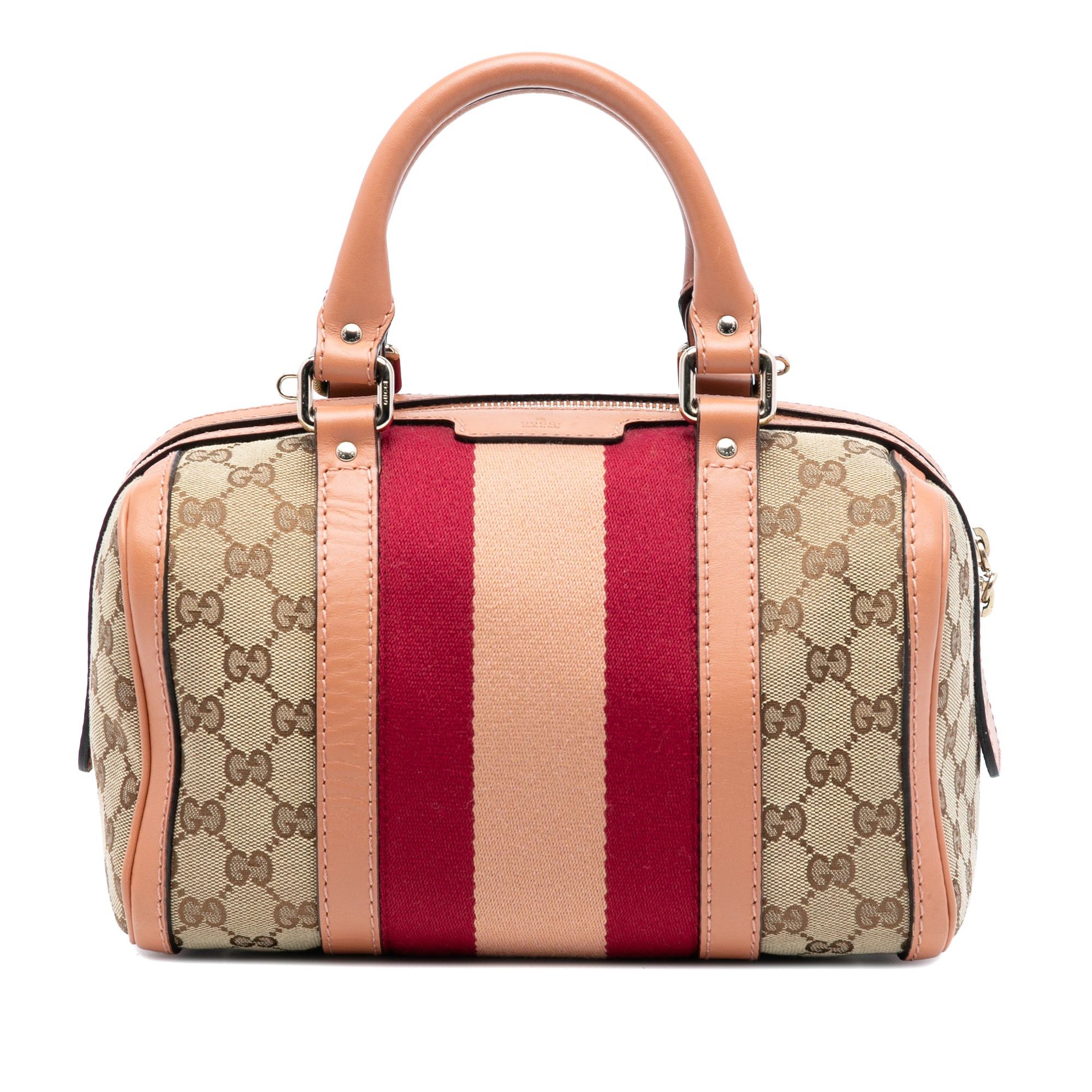 Gucci Small GG Canvas Web Joy Boston Bag in Beige, Women's