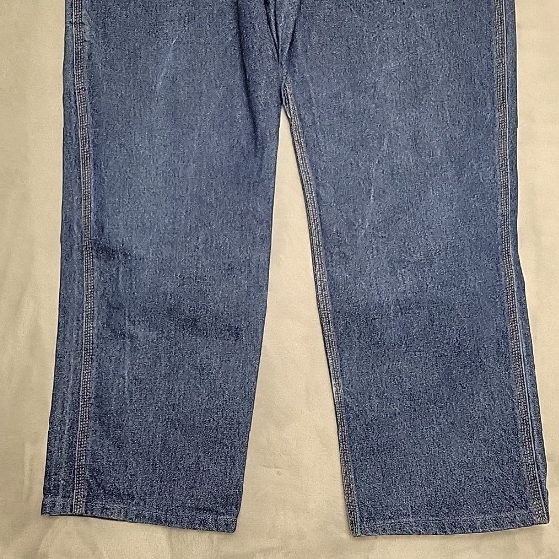 Carhartt Carhartt Jeans Mens 38 Inseam 28 Blue Denim Relaxed Fit Work Casual 5-Pocket Logo Belt Loops Solid Cotton Denim 38 Mens Jeans Size US 38 / EU 54 - 2 Thumbnail