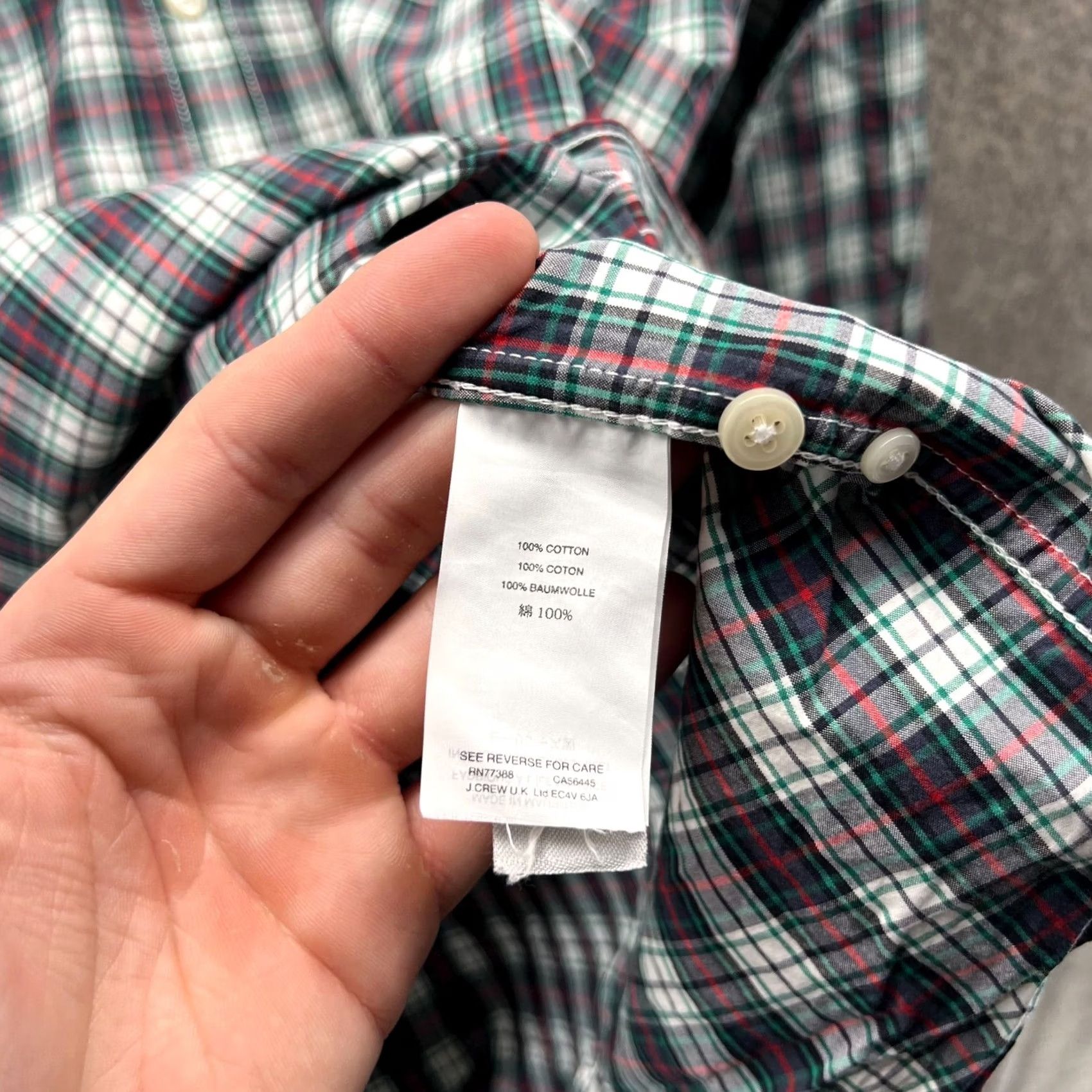 J.Crew J.CREW Shirt Mens M Green Red Button-Down Plaid Cotton Classic Preppy Vintage No Size US M / EU 48-50 / 2 - 3 Thumbnail