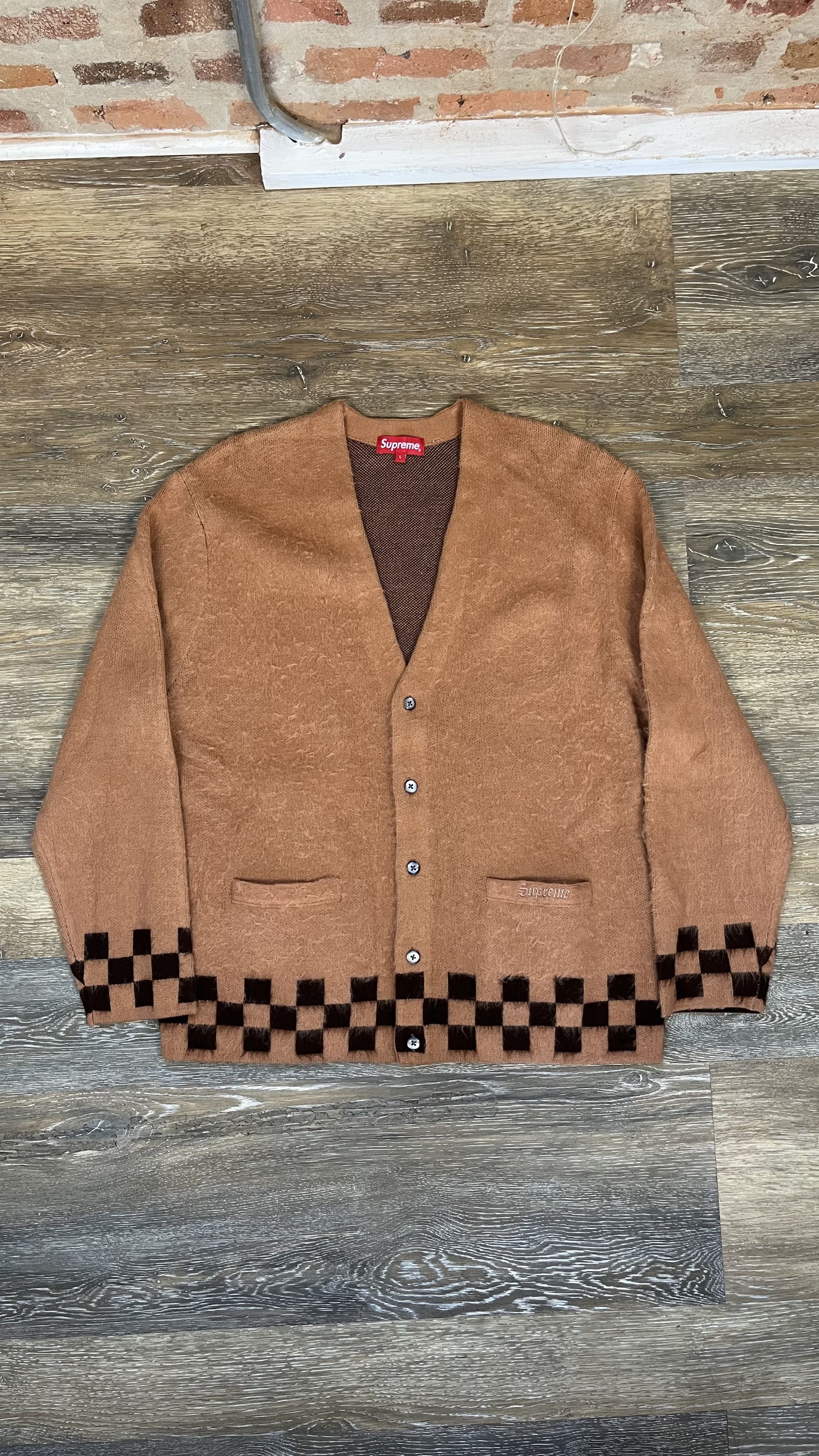 Supreme Brushed Checkerboard Cardigan (SS21) - $168