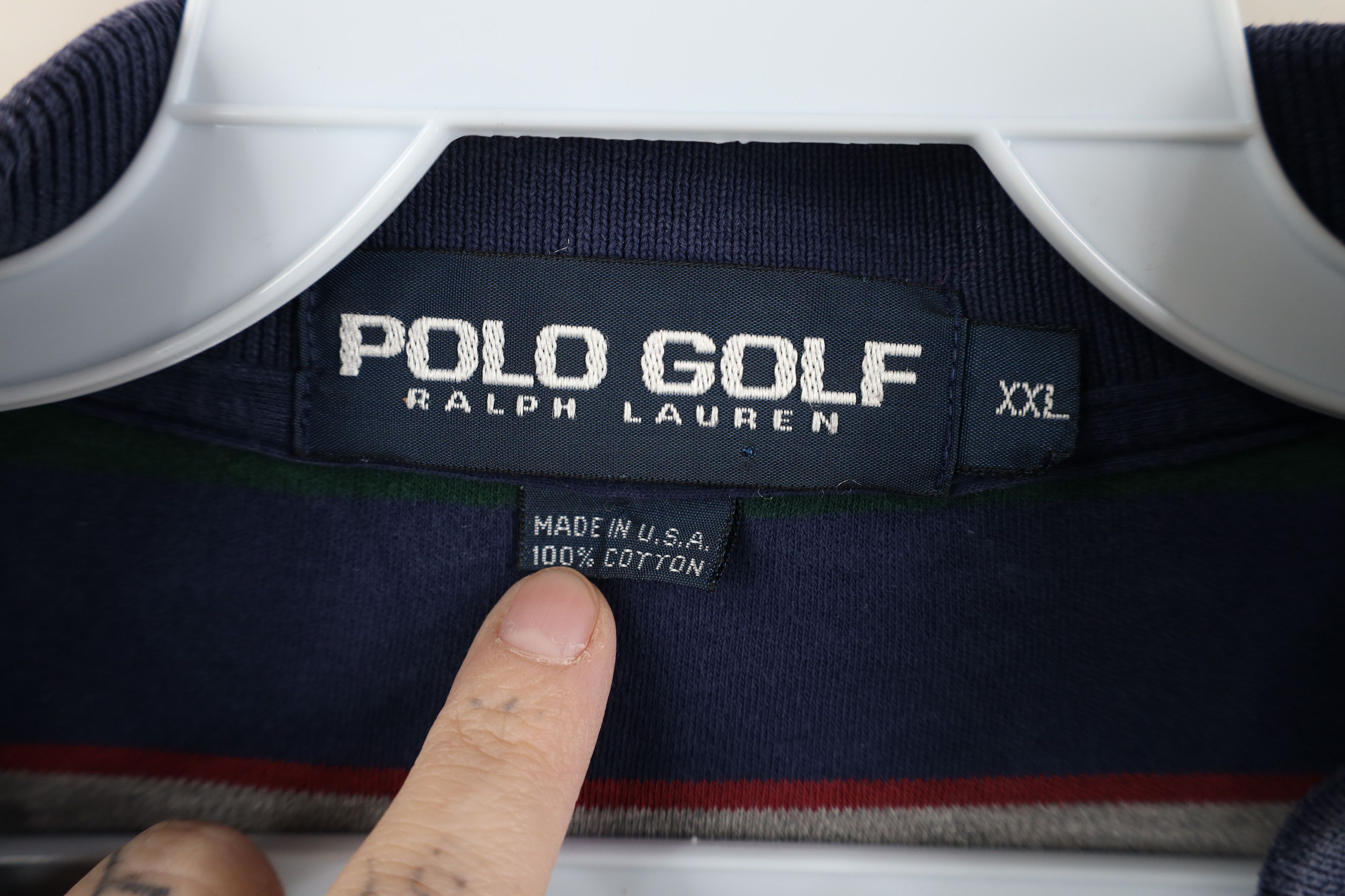 Ralph Lauren Vintage 90s Polo Golf Ralph Lauren Crest Striped Polo USA Size US XXL / EU 58 / 5 - 9 Thumbnail