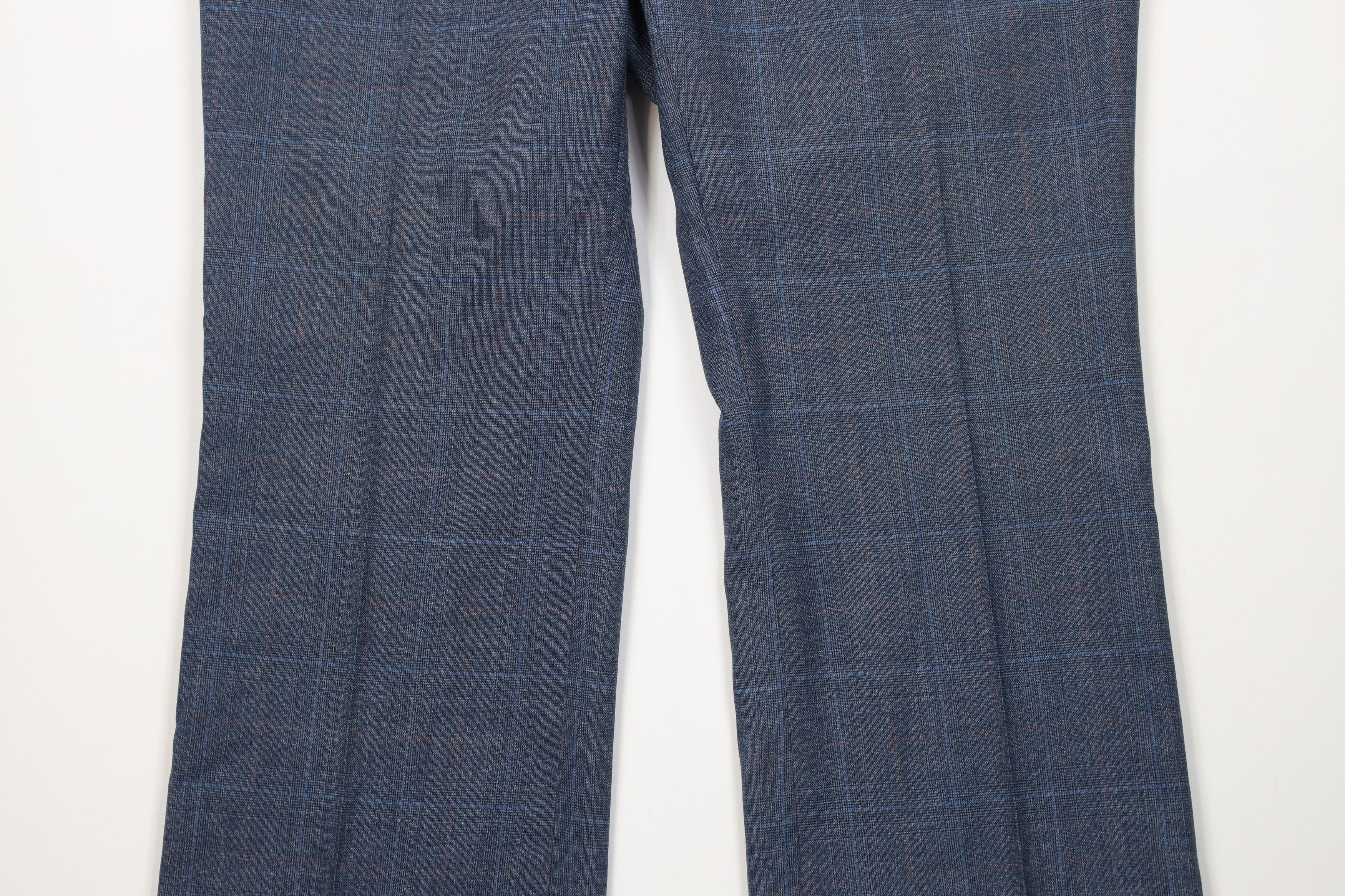 Vintage 70s Streetwear Knit Bell Bottoms Chino Pants Plaid