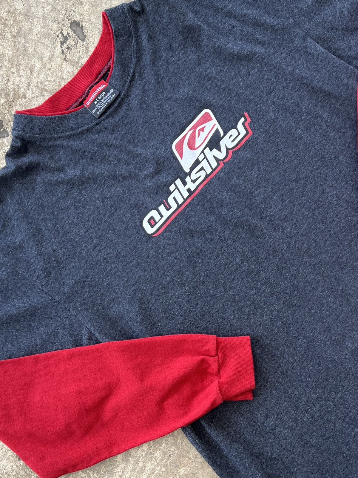 Quiksilver Vintage Quiksilver Double Layer Long Sleeve Tee XL Size US XL / EU 56 / 4 - 1 Thumbnail