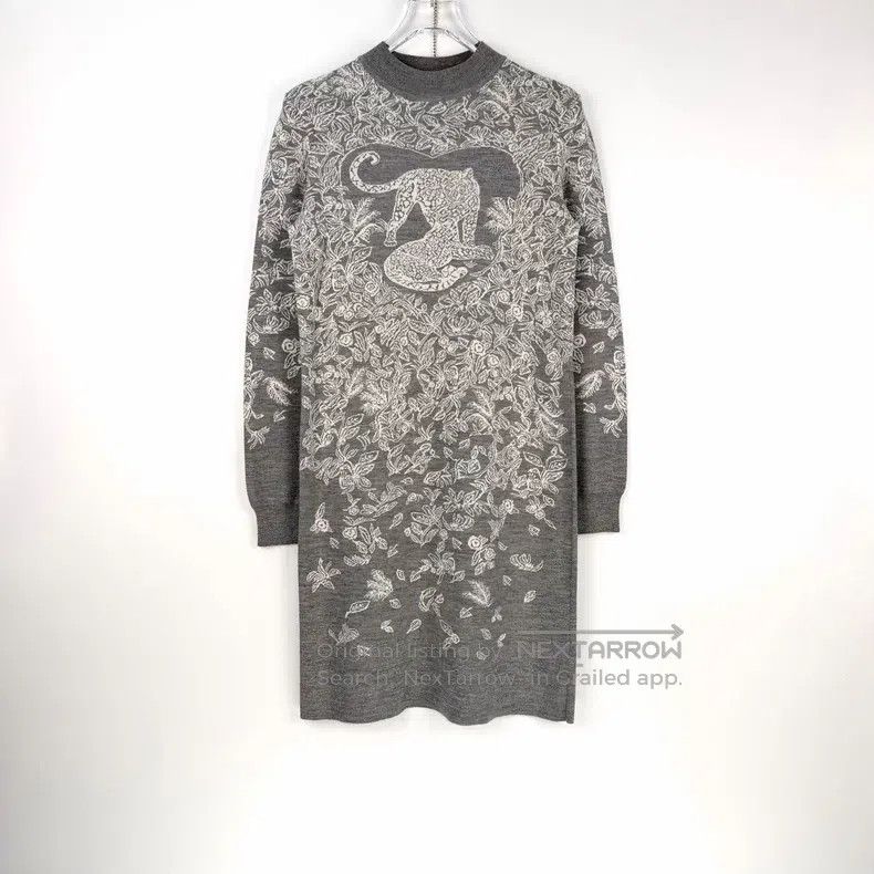 Hermes Hermes Gray Cashmere and Mulberry Silk Dress Size XS / US 0-2 / IT 36-38 - 3 Thumbnail