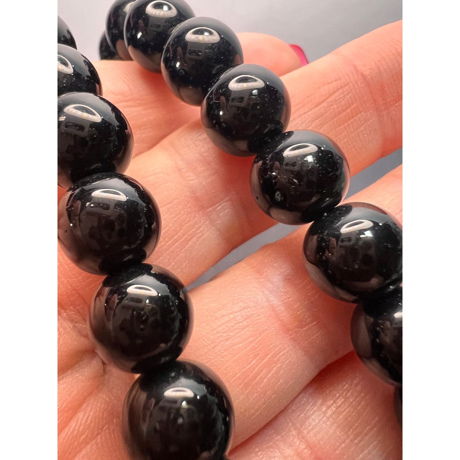 Other 10mm Black Onyx necklace with sterling silver clasp *NEW* Size ONE SIZE - 4 Thumbnail