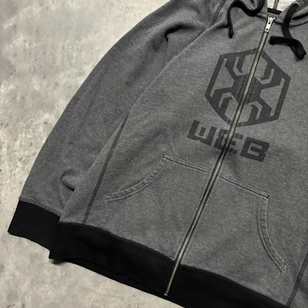 Japanese Brand × Vintage Crazy Vintage Y2K/2000s Grunge Grey Spider Web Skater Zip Up Hoodie! Size US L / EU 52-54 / 3 - 3 Thumbnail