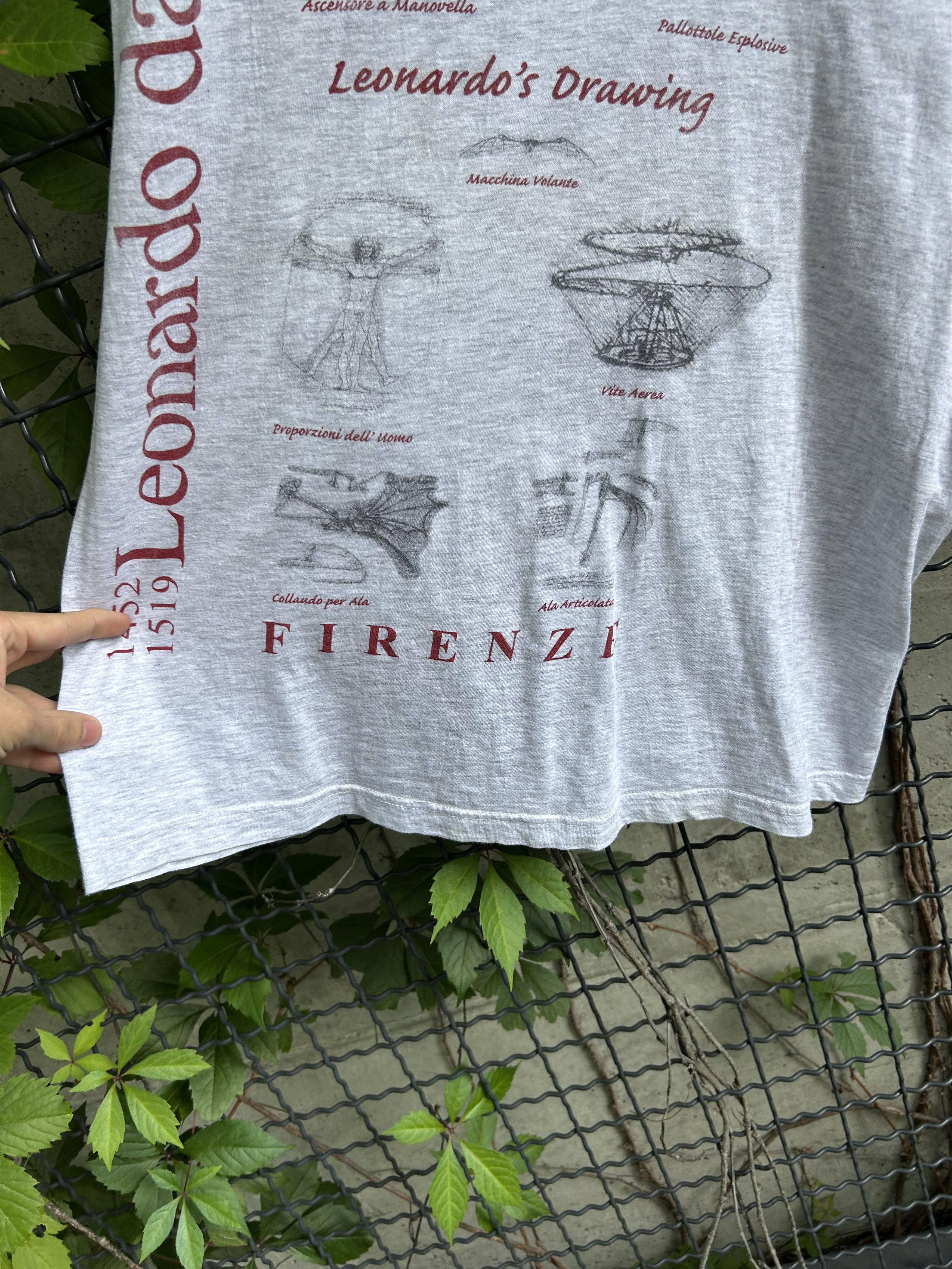 Vintage Vintage 90s Leonardo da Vinci Firenze Art T-shirt Size US L / EU 52-54 / 3 - 7 Thumbnail