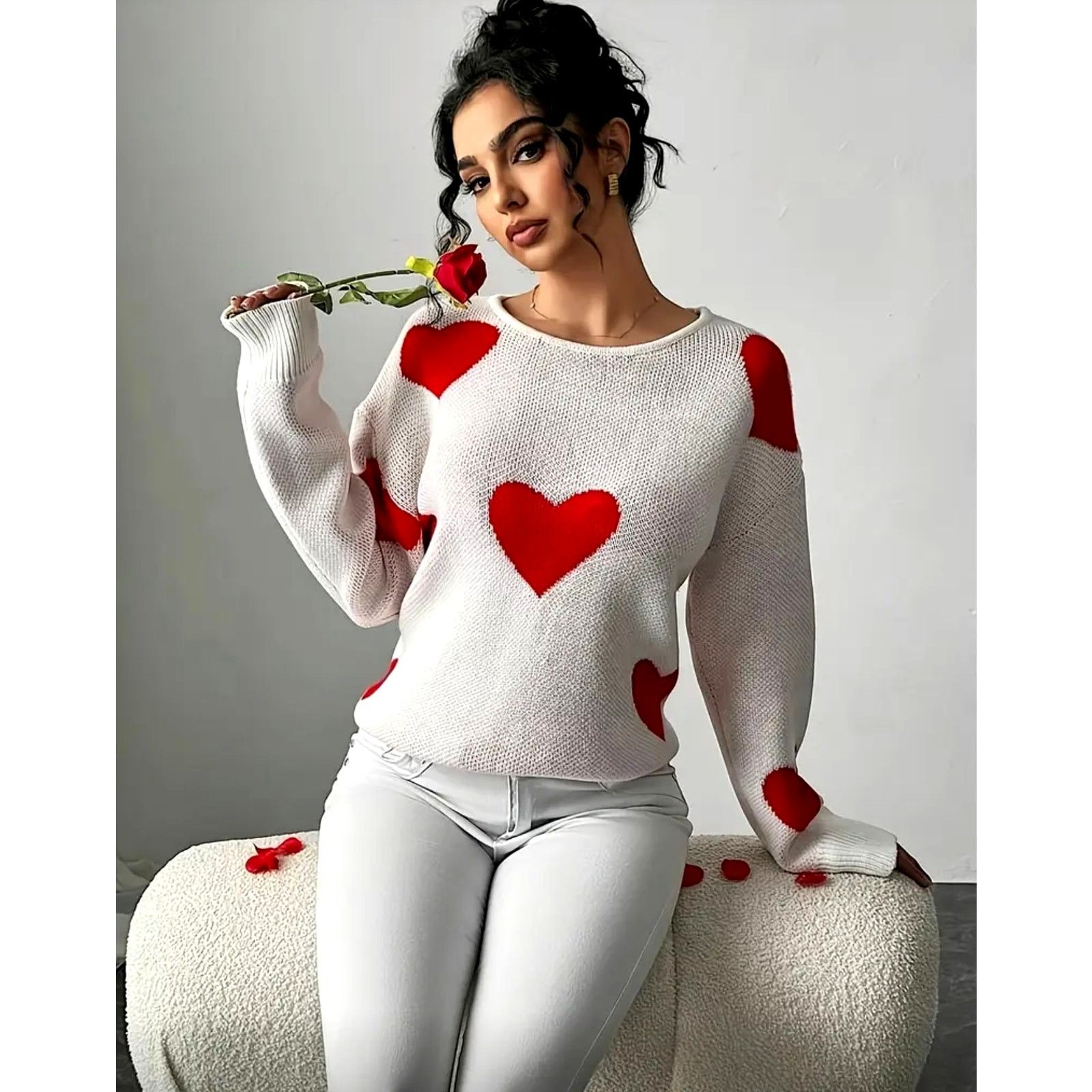 Other Elegant Heart Backless Long Sleeve Crew Neck Sweater 10 Size L / US 10 / IT 46 - 4 Thumbnail