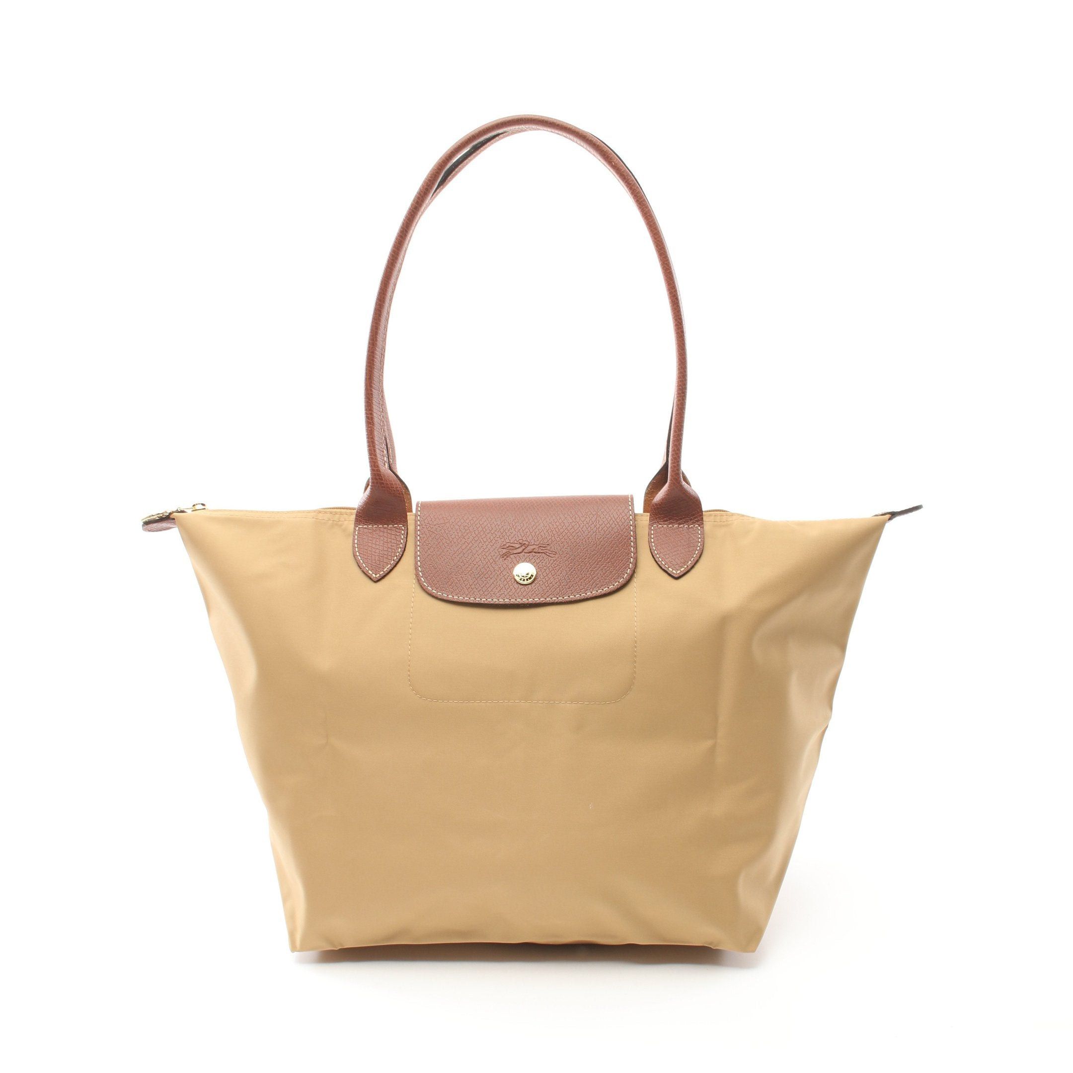 Longchamp Longchamp Le Preage Original L Shoulder Bag Tote Nylon Leather Yellow Brown Size ONE SIZE - 1 Thumbnail