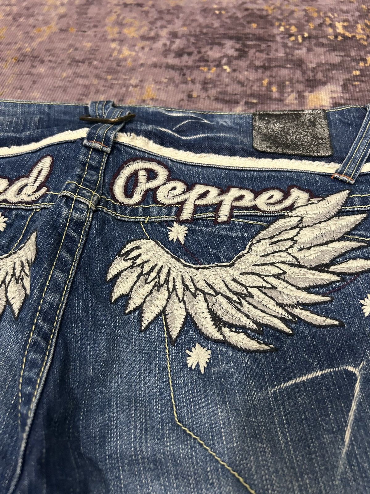 Tornado Mart Red Pepper Wing Back Embroidered Whiskered Jeans Size US 34 / EU 50 - 8 Thumbnail