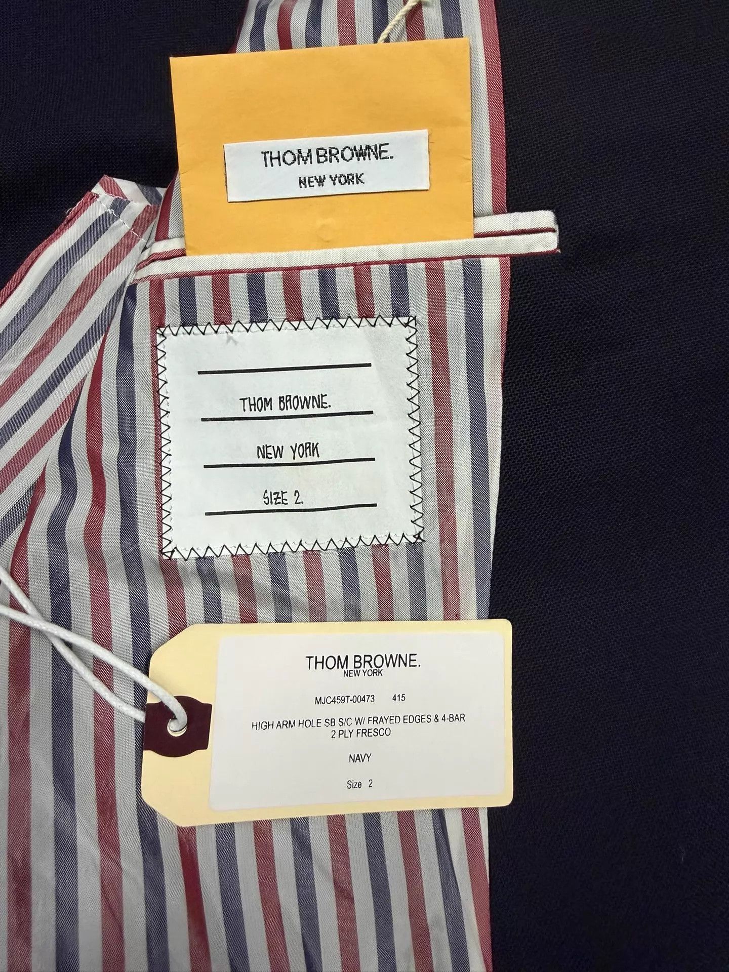 Thom Browne THOM BROWNE Navy Fringe 4-Bar Slim Blazer Size US M / EU 48-50 / 2 - 4 Thumbnail