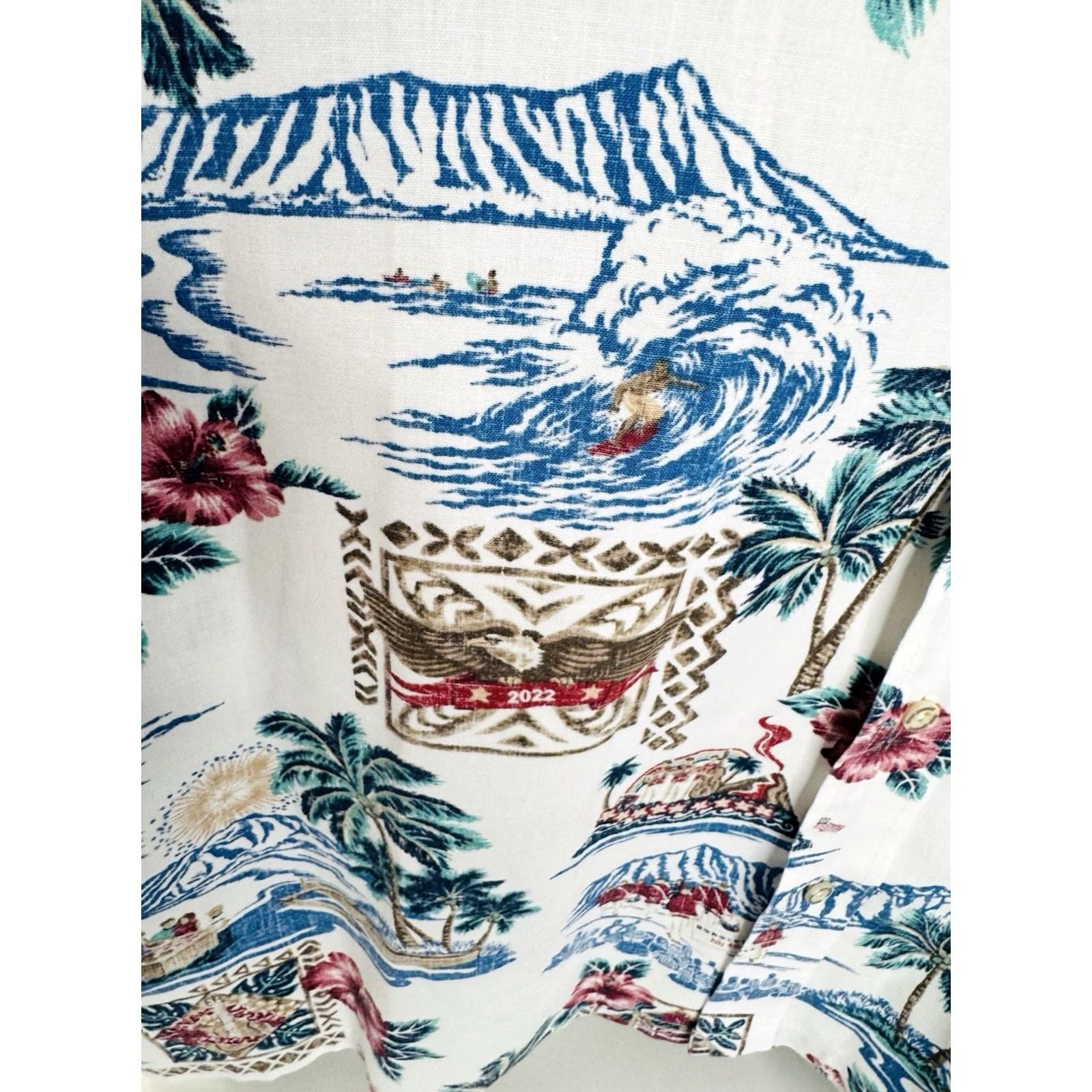 Reyn Spooner VINTAGE REYN SPOONER LIMITED EDITION SUMMER COMMEMORATIVE Shirt XL White Mens Button-Up Short Sleeve 2022 Size US XL / EU 56 / 4 - 4 Thumbnail