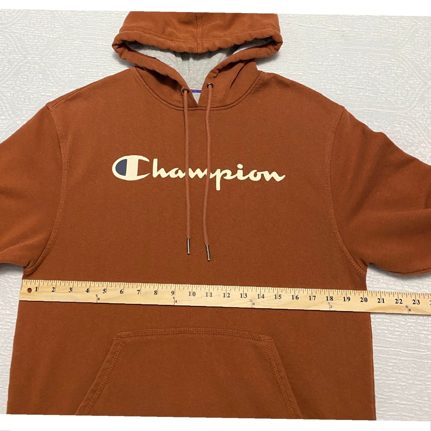 Champion VINTAGE Champion Athleticwear Sweatshirt Hoodie Mens M Brown Drawstring Pocket logo Size US M / EU 48-50 / 2 - 6 Thumbnail
